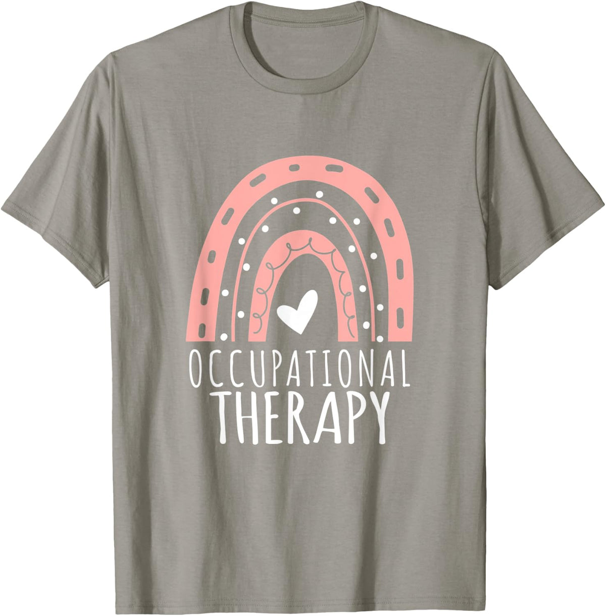 Boho Occupational Therapy Cute Pink OT Rainbow Awesome T-Shirt - Slate Grey
