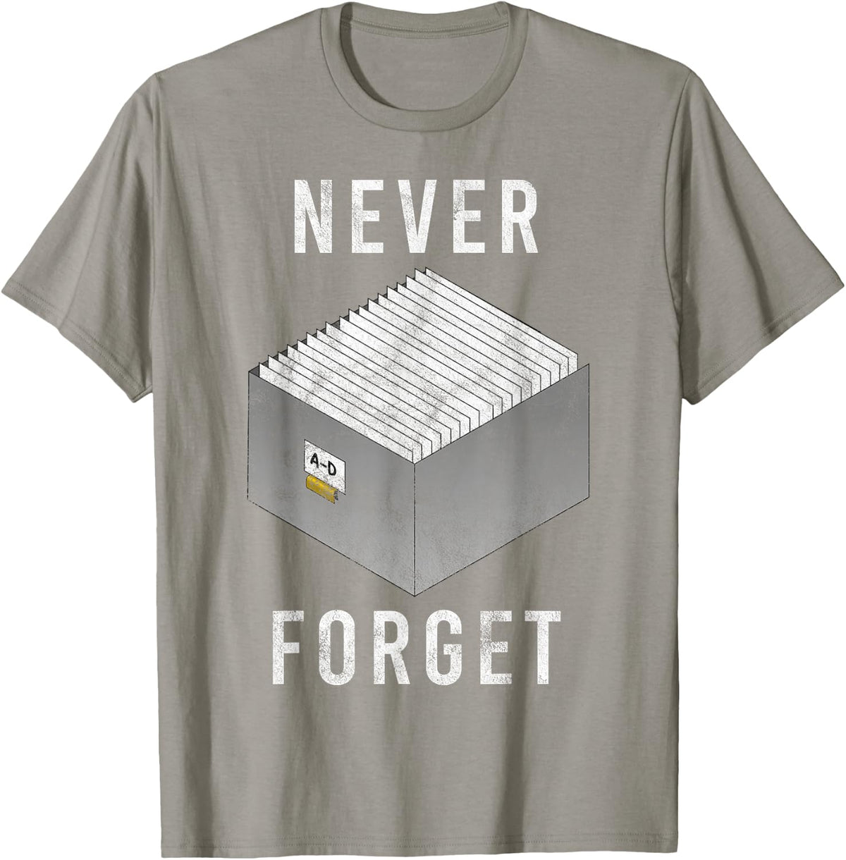 Never Forget Card Catalog a School Librarian T-Shirt - Slate Grey