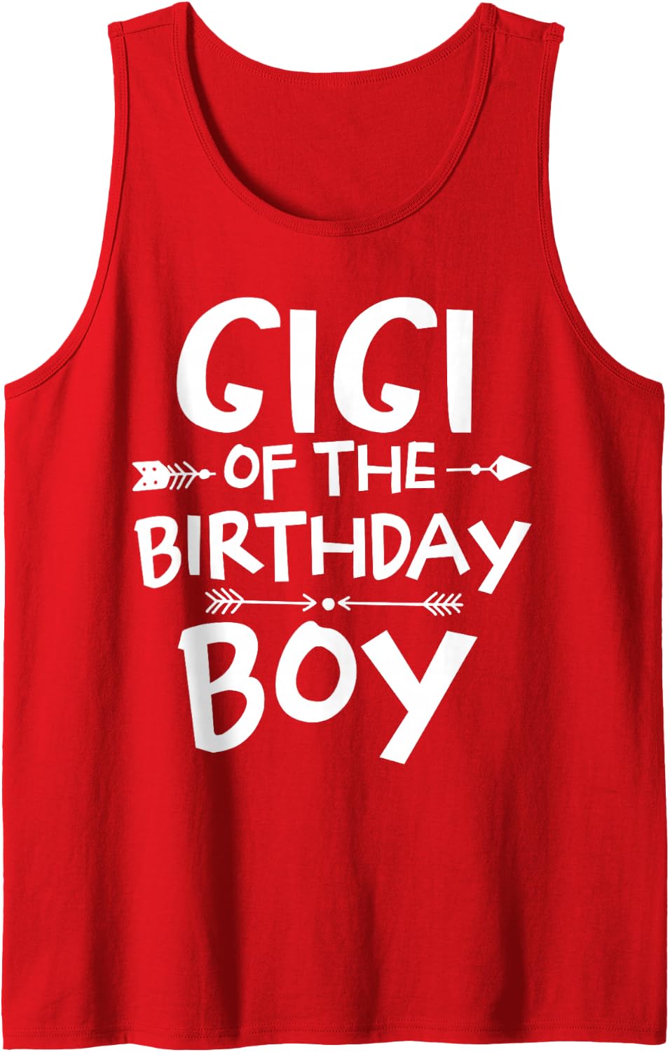 Gigi of The Birthday Boy Funny Matching Family Party Sleeveless Tank Top - Red