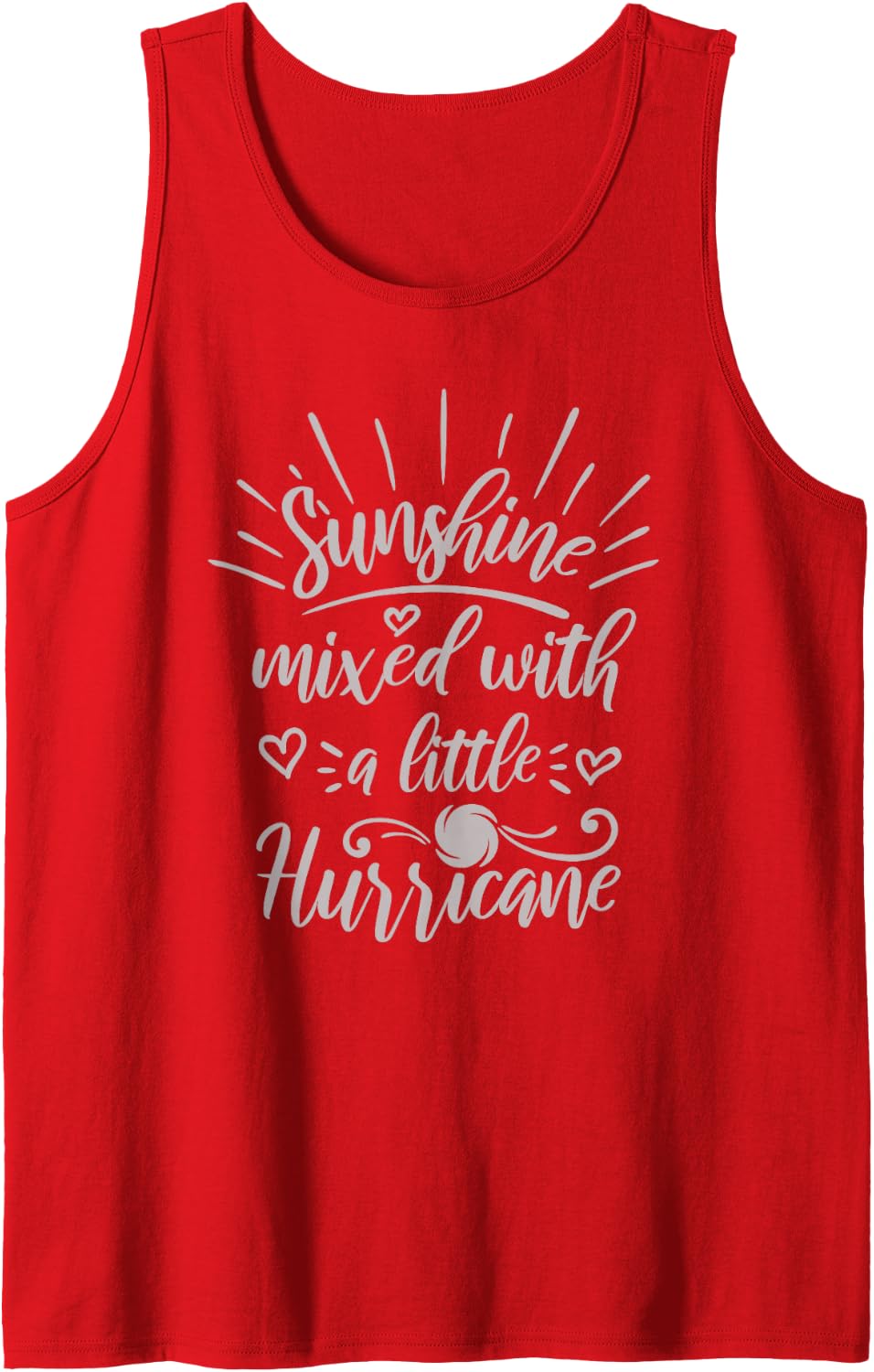 Country Life Fun Girl Sunshine Mixed With A Hurricane Tank Top - Red