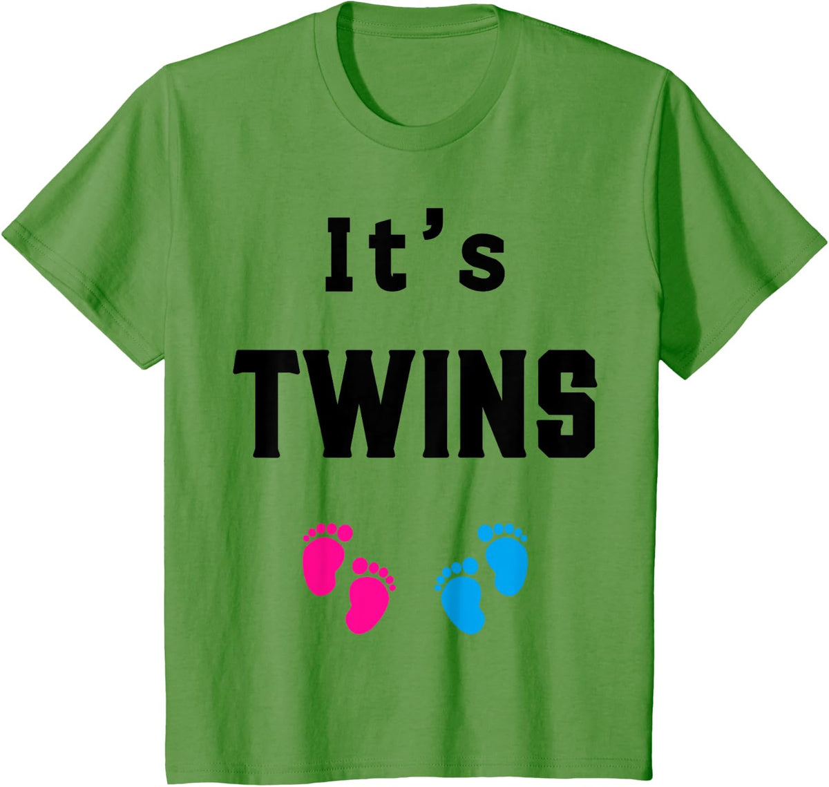 It's Twins Baby Announcement Baby Shower Gender Reveal Party T-Shirt - Grass Green