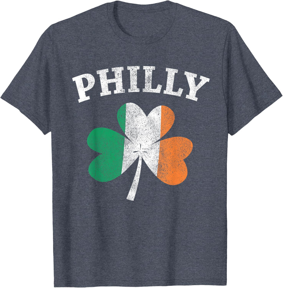Philly Irish Flag Shamrock T-Shirt I St. Patrick's Day Gift T-Shirt - Heather Blue