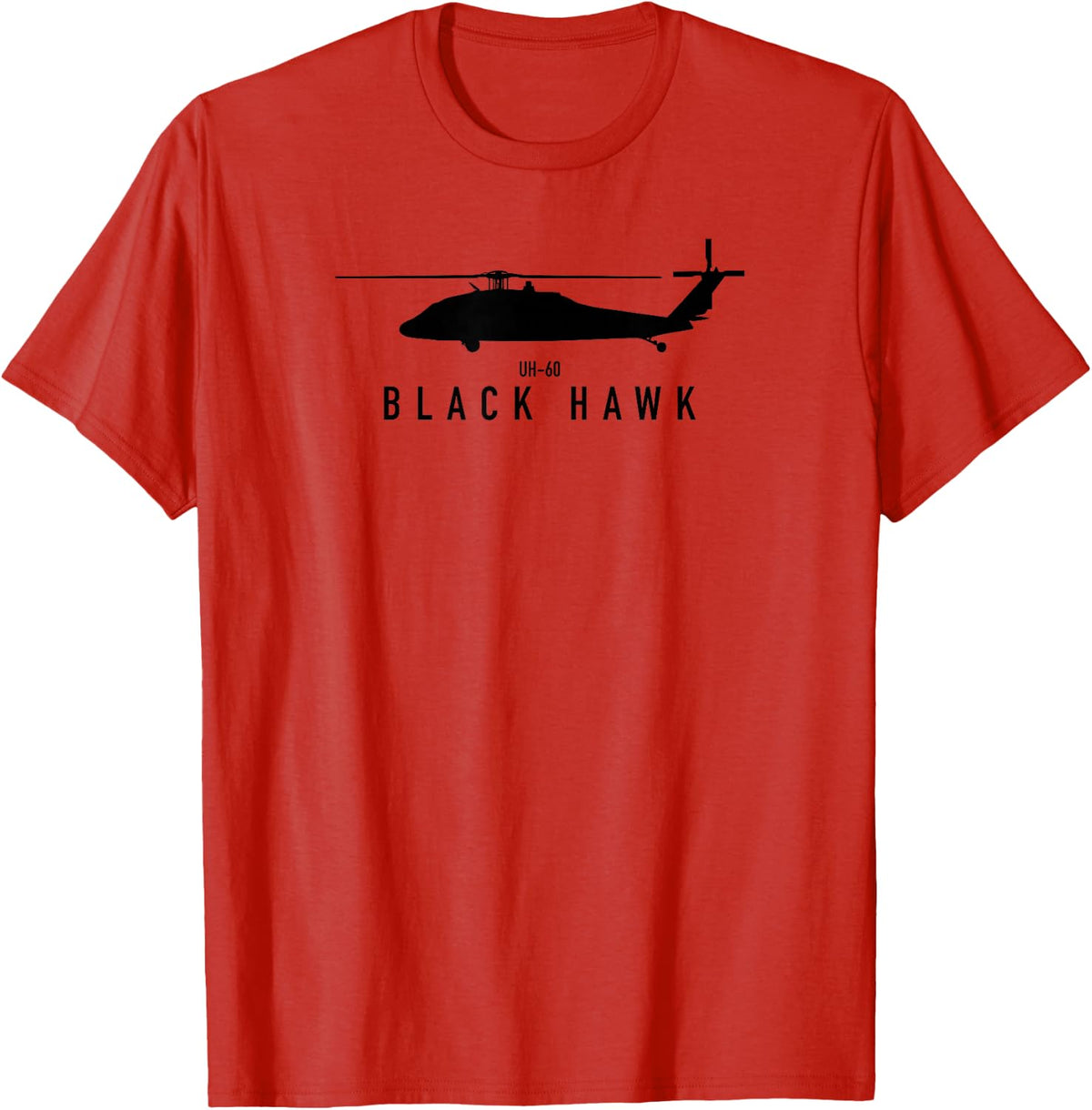 UH-60 Black Hawk Helicopter T-Shirt Tee for Military Aviation Enthusiasts - Red