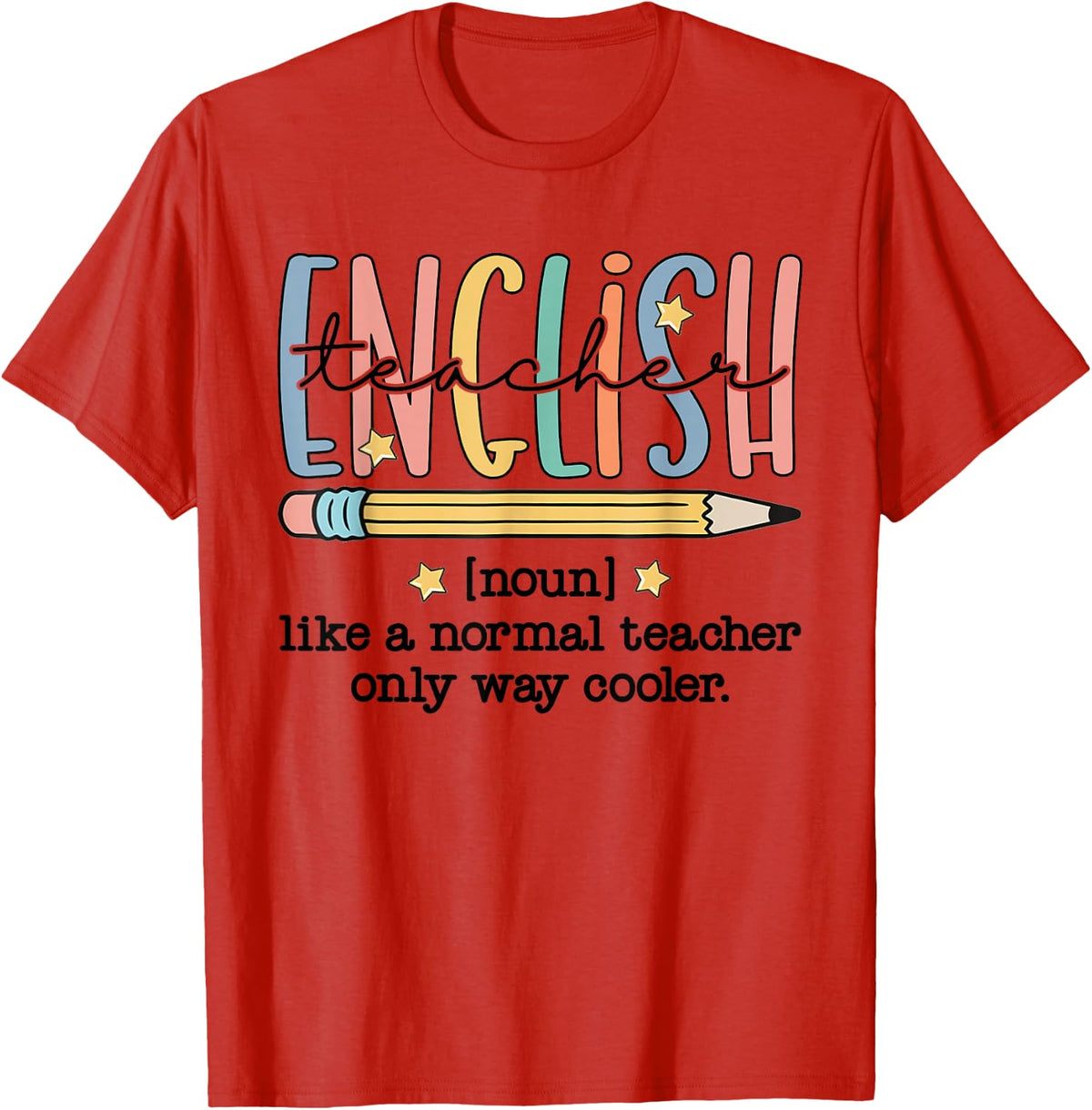 English Teacher Definition Funny Back To School Language T-Shirt - Red