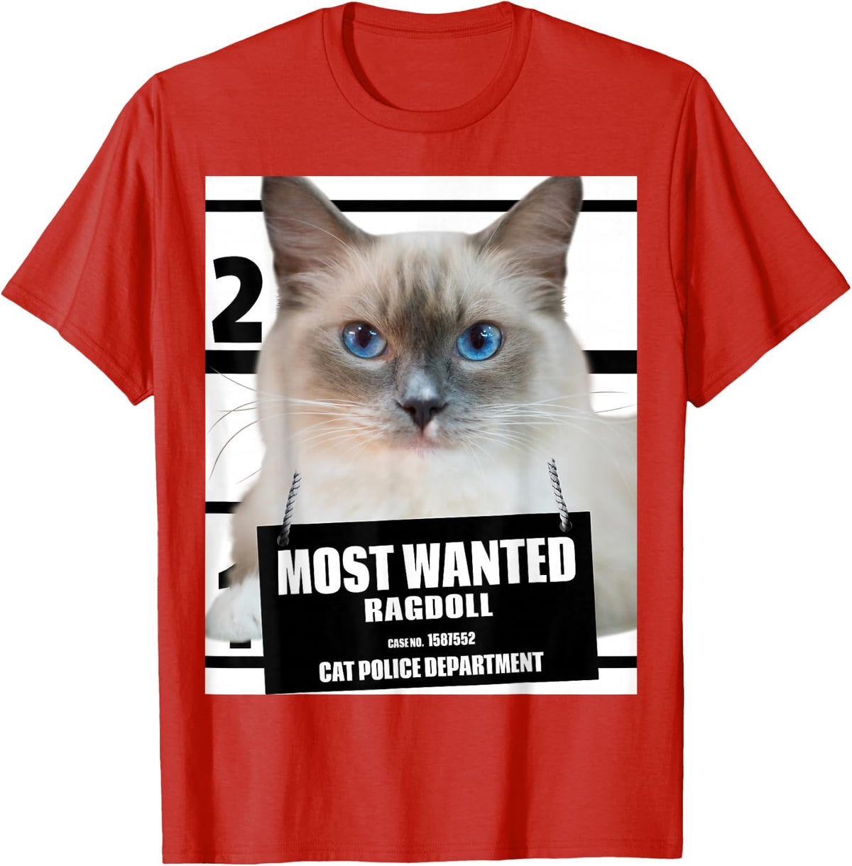 Most Wanted Ragdoll T-shirt - Rag Doll Cat Tee Shirts T-Shirt - Red