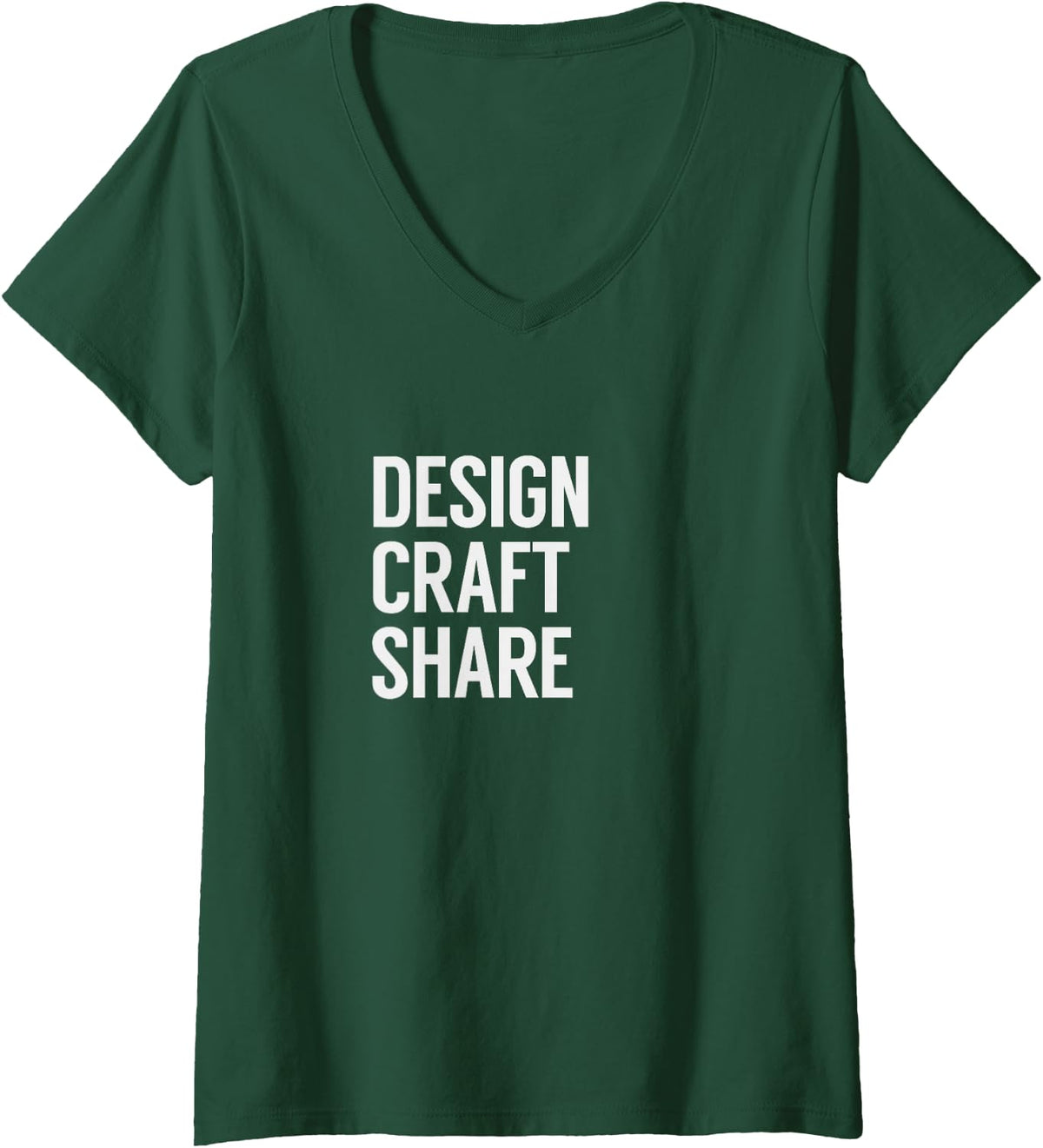 Women's Design Craft Share V-Neck T-Shirt - Dark Green