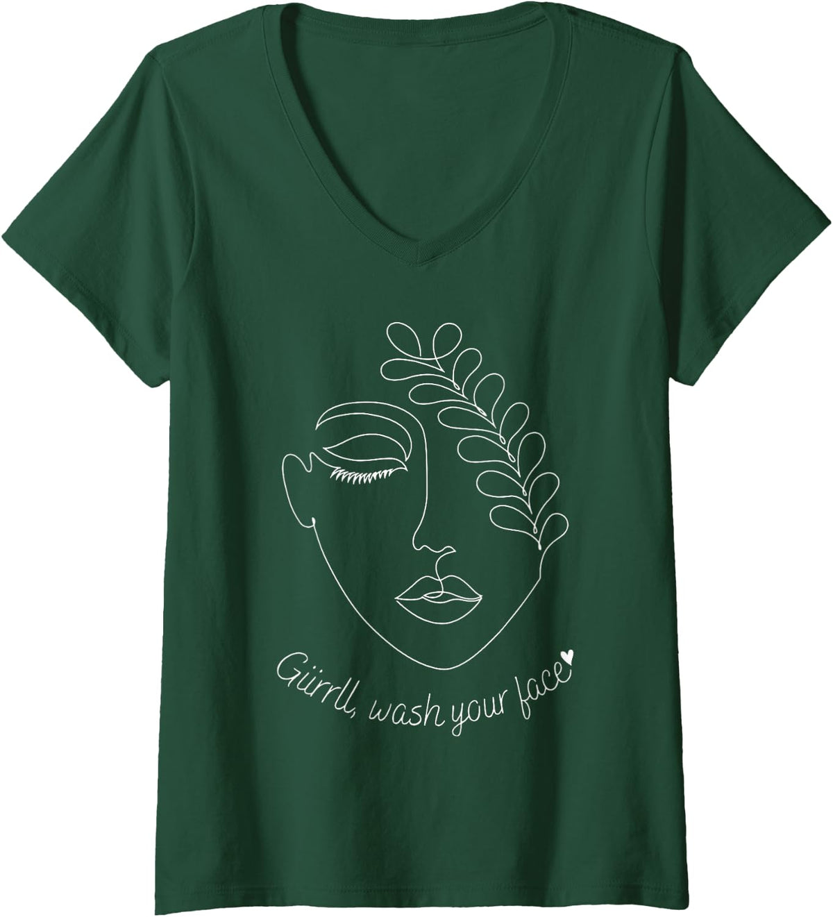 Women's Girl Wash Your Face Skincare Therapist Esthetician Costume V-Neck T-Shirt - Dark Green