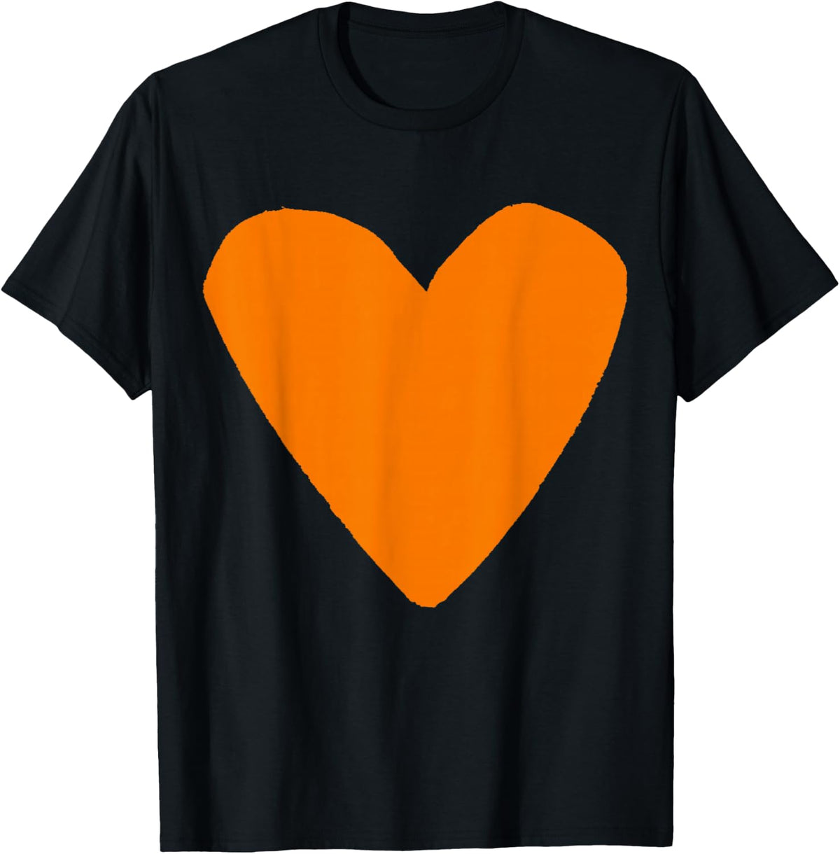 Love Heart Shape Light Brown T-Shirt - Black