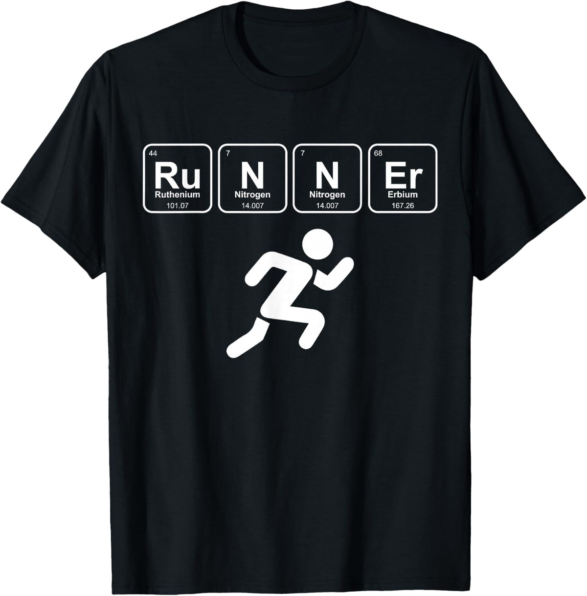 Runner Periodic Table Funny Running Marathon Lovers Outfit T-Shirt - Black