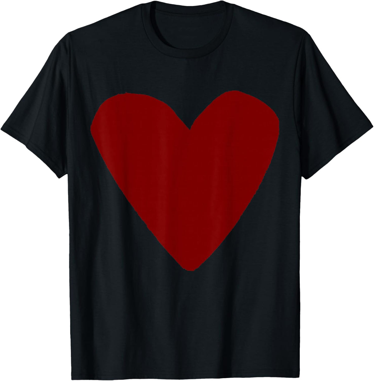 Love Heart Shape Maroon T-Shirt - Black