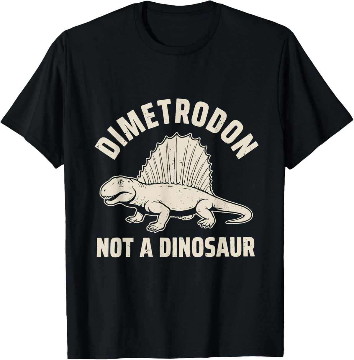 Dimetrodon Not A Dinosaur Vintage Paleontology T-Shirt - Black
