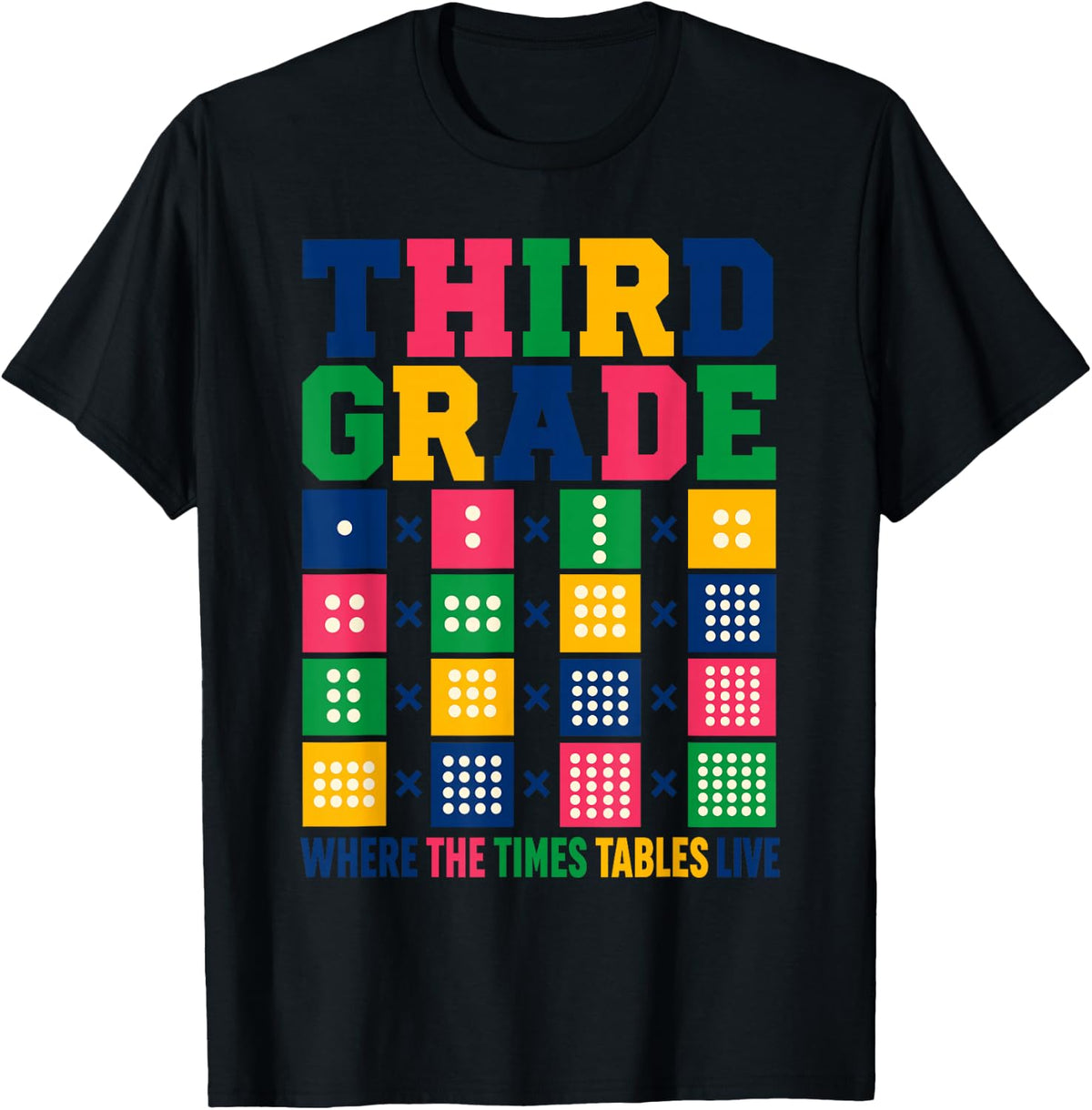 Where the Times Tables Live Third Grade Teacher T-Shirt - Black
