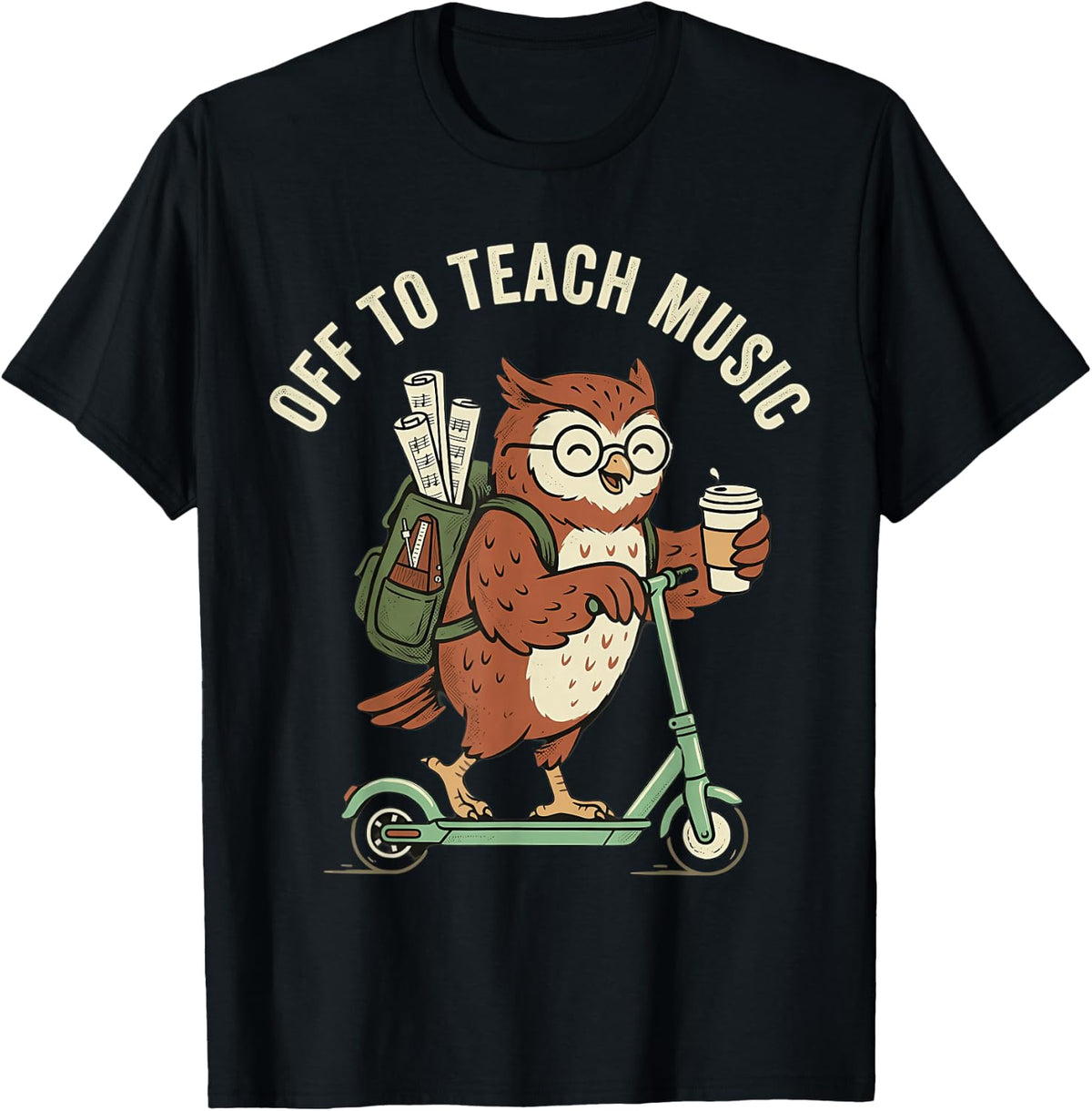 Off to Teach Music Teacher Back to School T-Shirt - Black