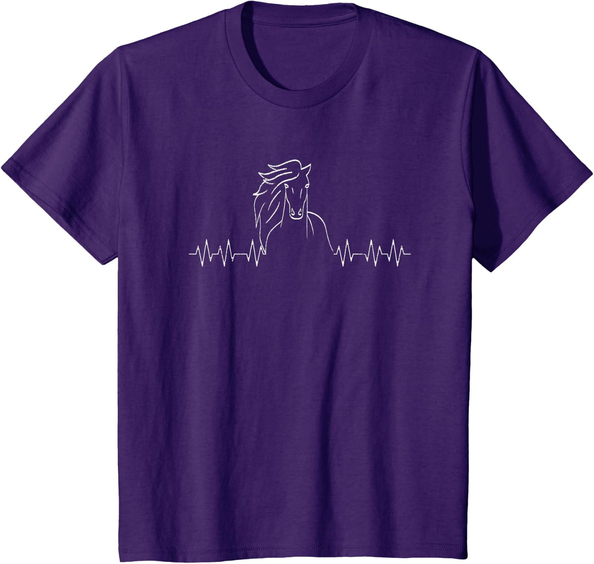 Horse Heartbeat Equestrian Horseback Riding Farm Pony Lover T-Shirt - Purple