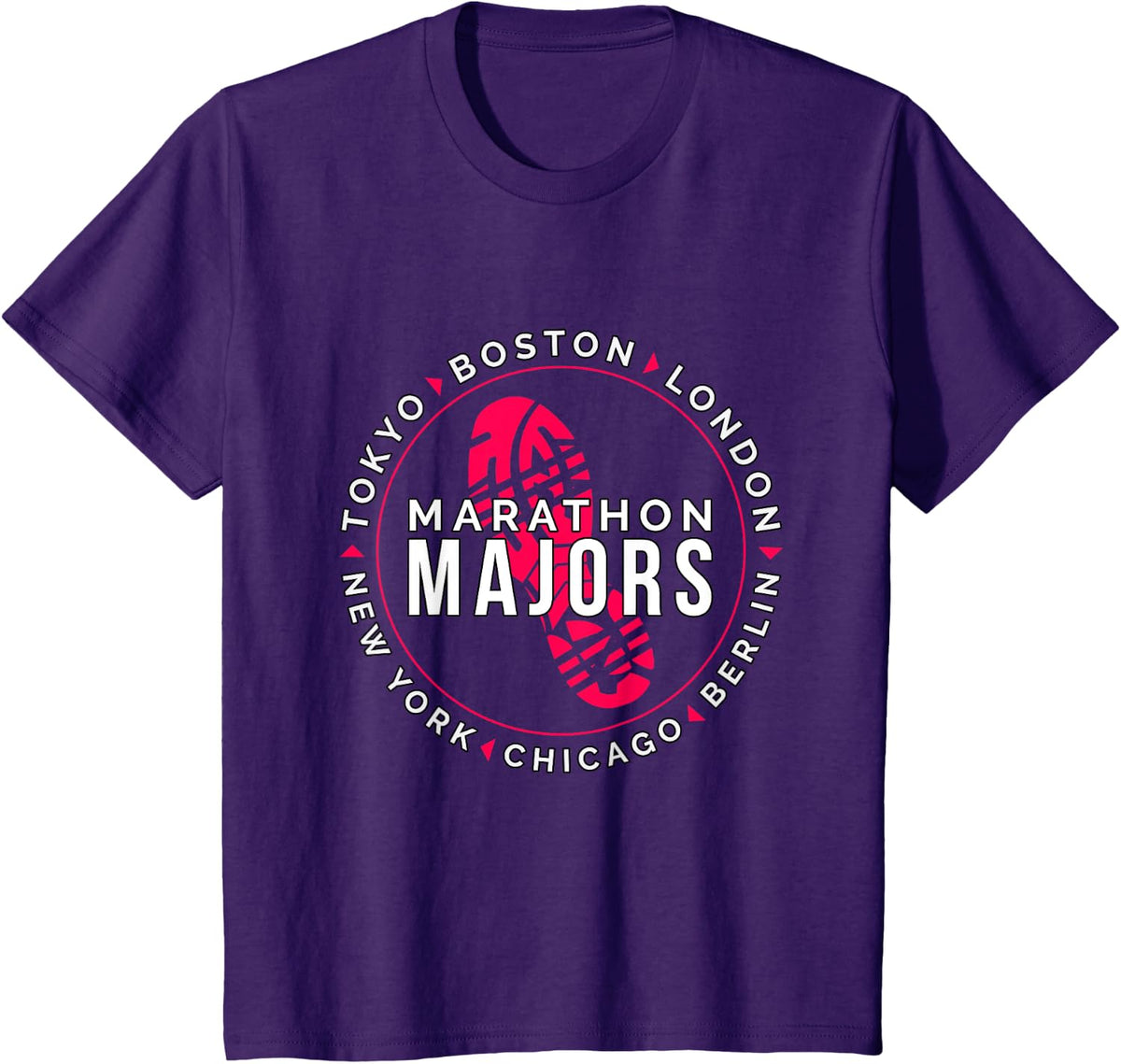 Marathon Majors Runner Finisher 26 Miles T-Shirt - Purple