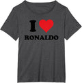 I Heart Ronaldo First Name I Love Personalized Stuff T-Shirt - Dark Heather Grey