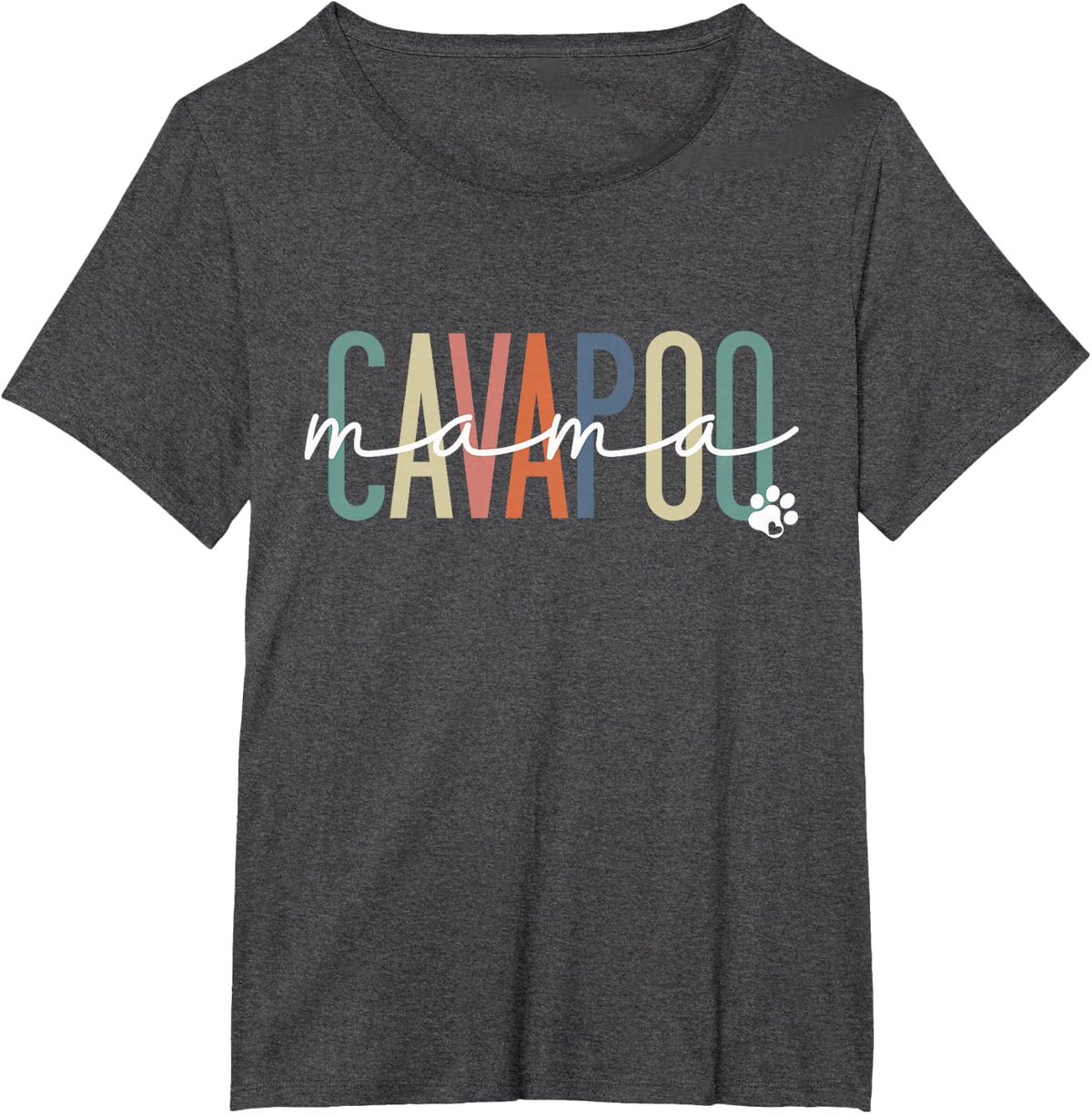 Cavapoo Mama Cavadoodle Dog Mum Mother's Day T-Shirt - Dark Heather Grey