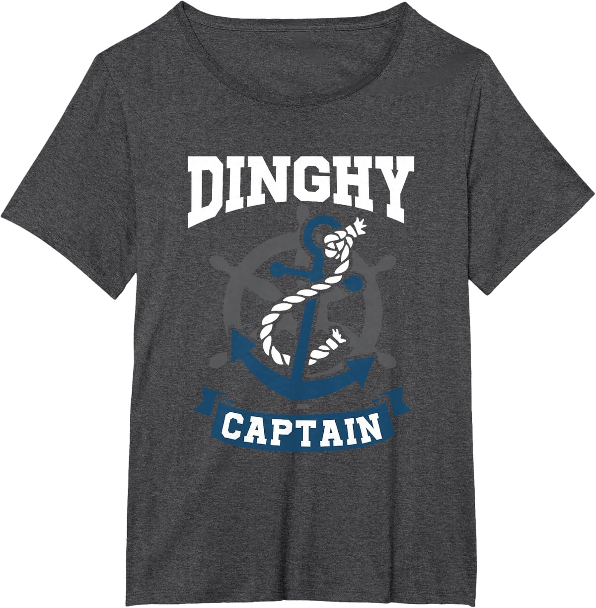 Small Boat Sailor Dinghy Captain Tee Shirt for Men and Women Sailing T-Shirt - Dark Heather Grey