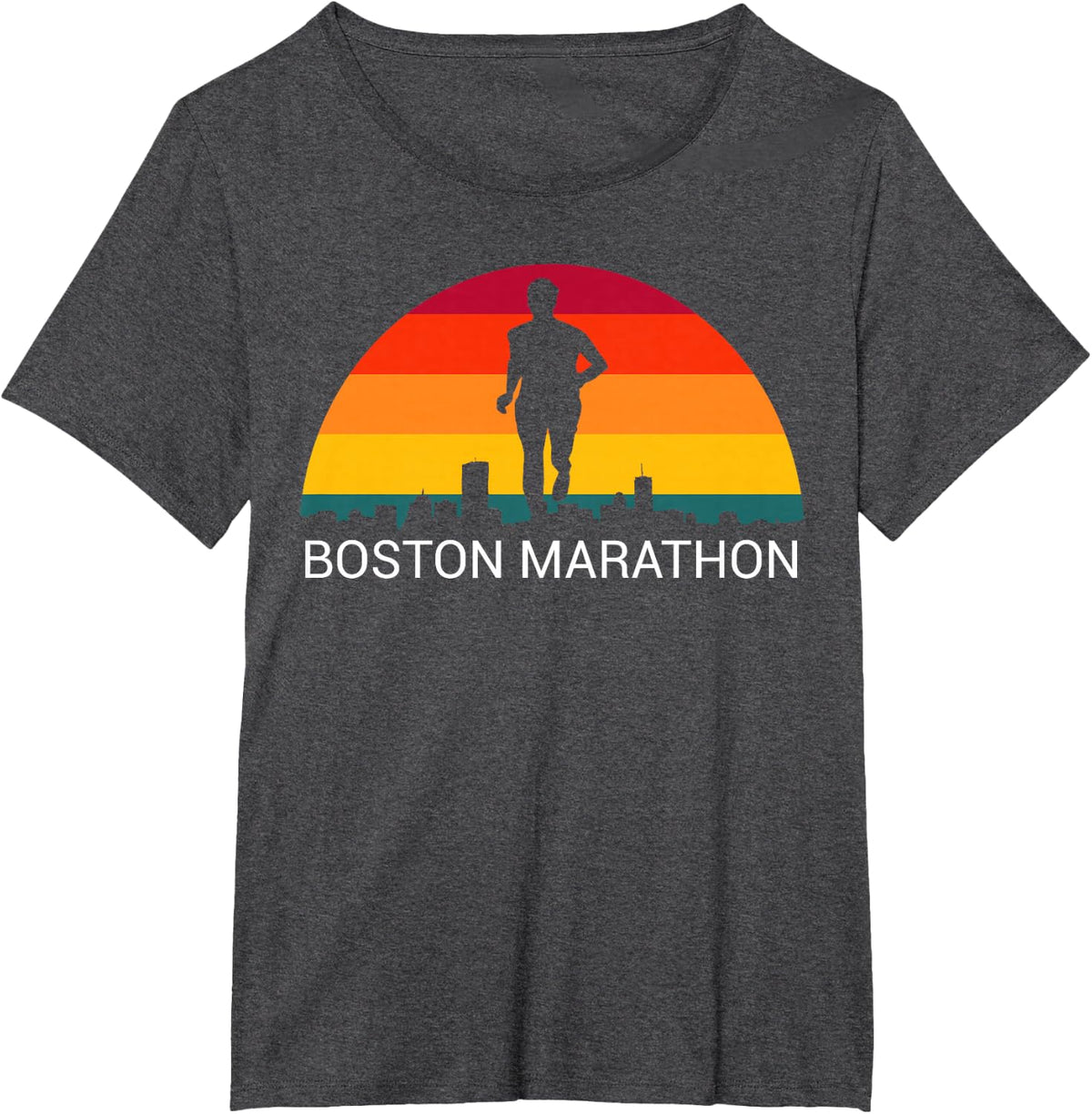 Boston 26.2 Miles 2021 Marathon Running Friend Run Support Tee T-Shirt - Dark Heather Grey