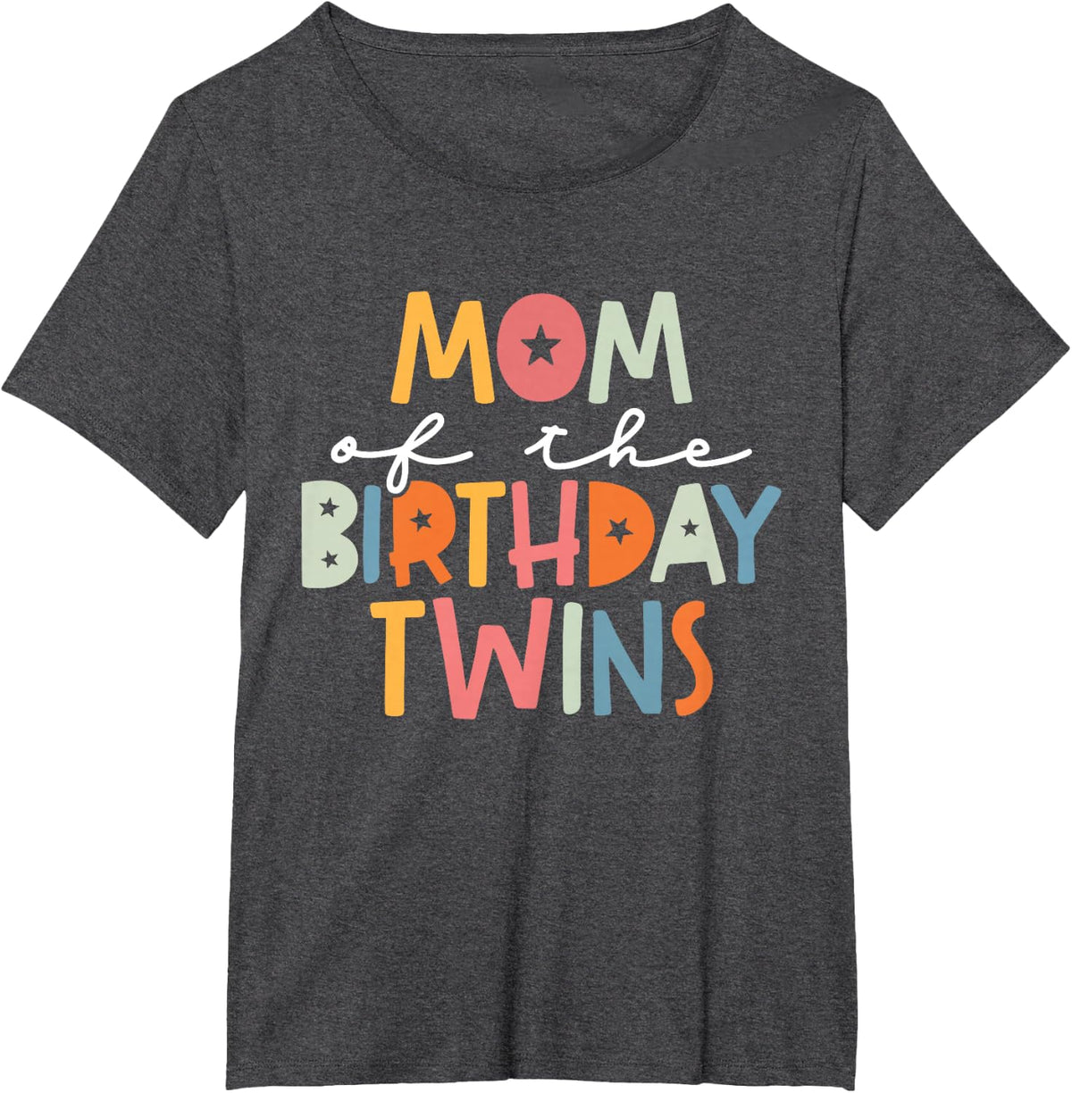 Mom Of The Birthday Twins Kids Great Mommy Of Twins Bday T-Shirt - Dark Heather Grey