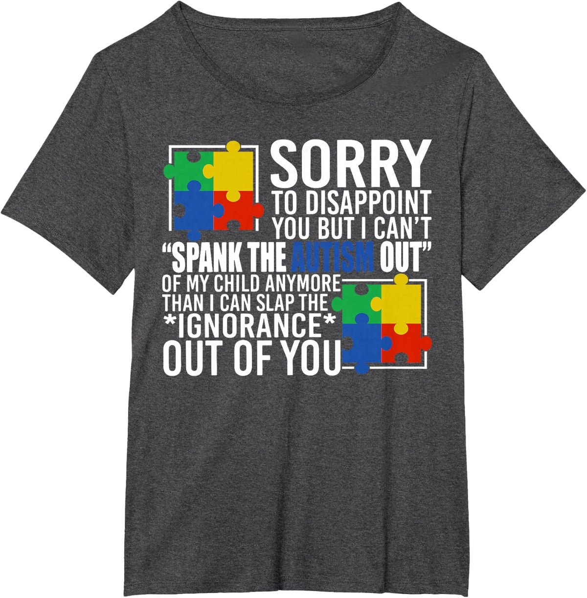 Autism Awareness Parent Support Advocacy T-Shirt - Dark Heather Grey