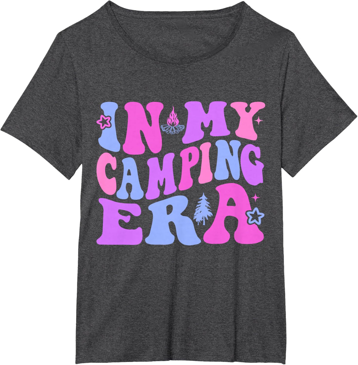 Groovy In My Camping Era - Funny Summer Camping Lovers T-Shirt - Dark Heather Grey