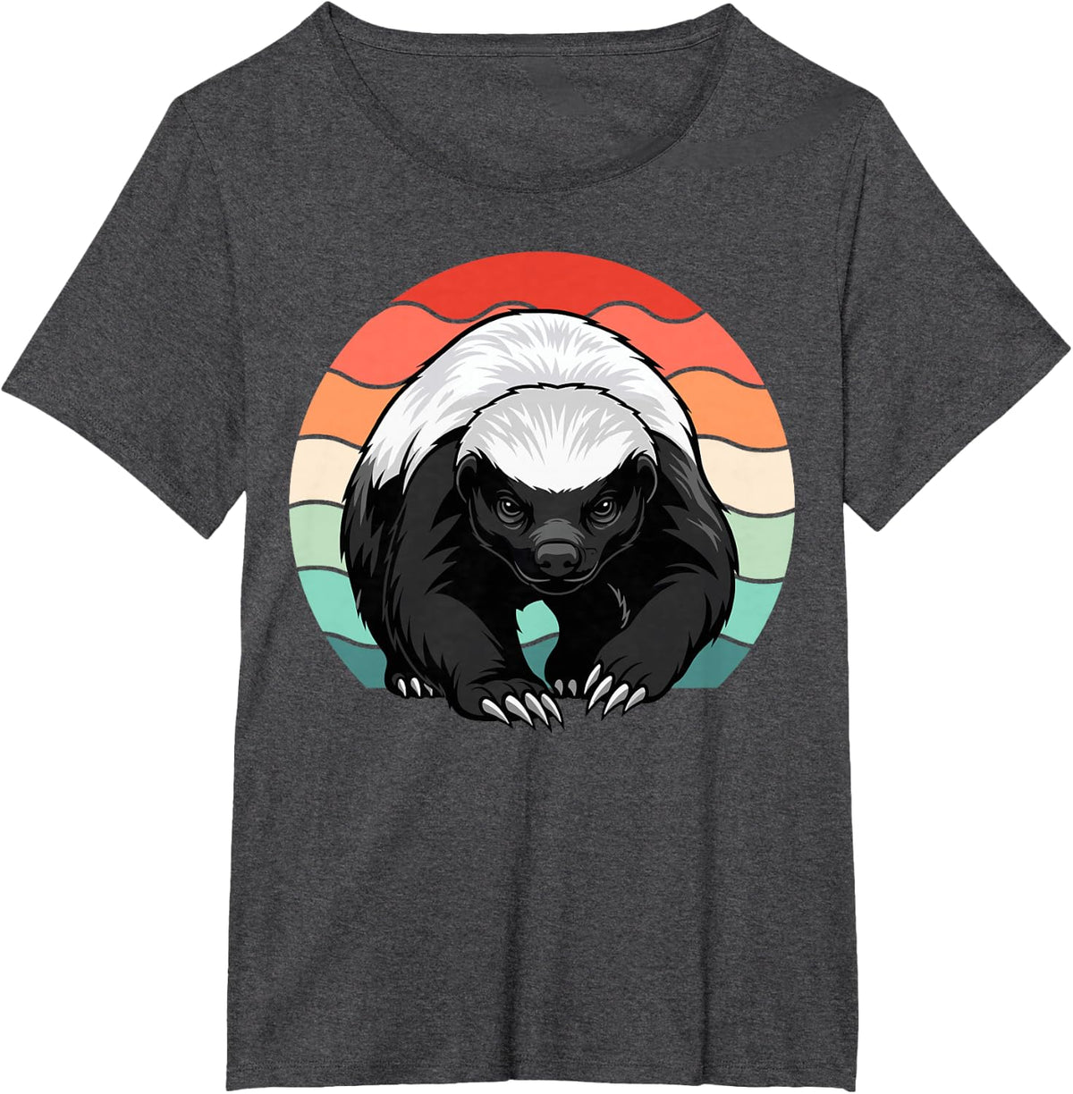 Vintage Honey Badger Lover T-Shirt - Dark Heather Grey