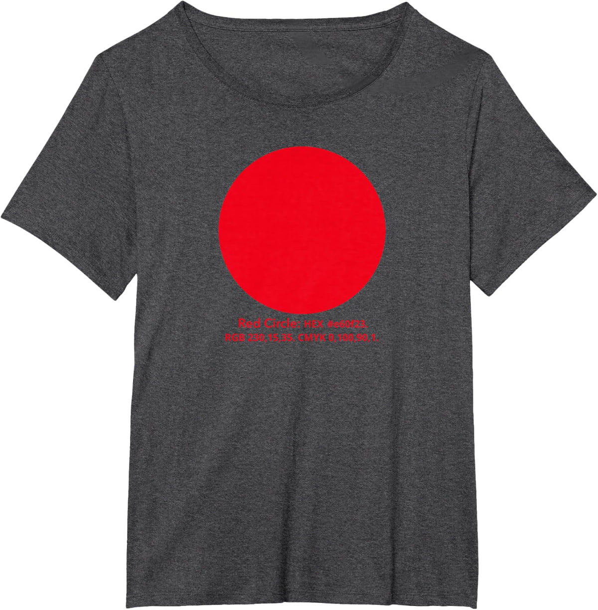 Modern Red Circle - Minimalist Graphic Design Color Art T-Shirt - Dark Heather Grey
