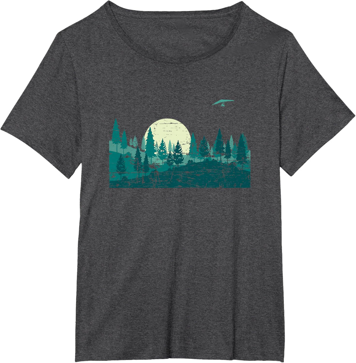 Full Moon Trees Outdoor Night Nature Tees Moonlight Forest T Shirts for Men Women - Dark Heather Grey