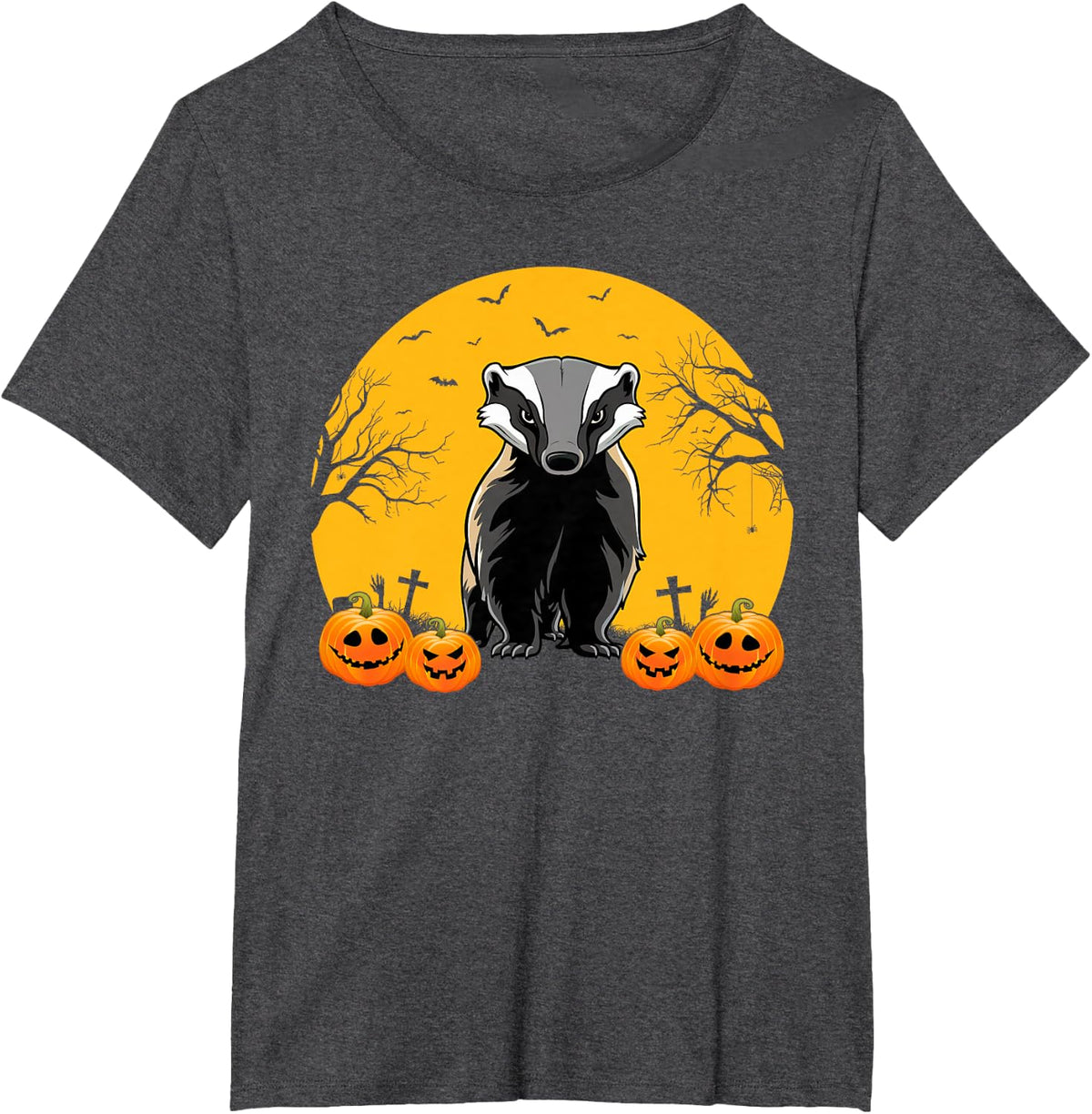Honey Badger Lovers Men Women Matching Halloween Costume T-Shirt - Dark Heather Grey