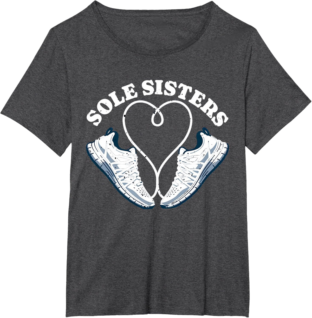 Runner Sisters Running Bestie Training Best Friend Partner T-Shirt - Dark Heather Grey