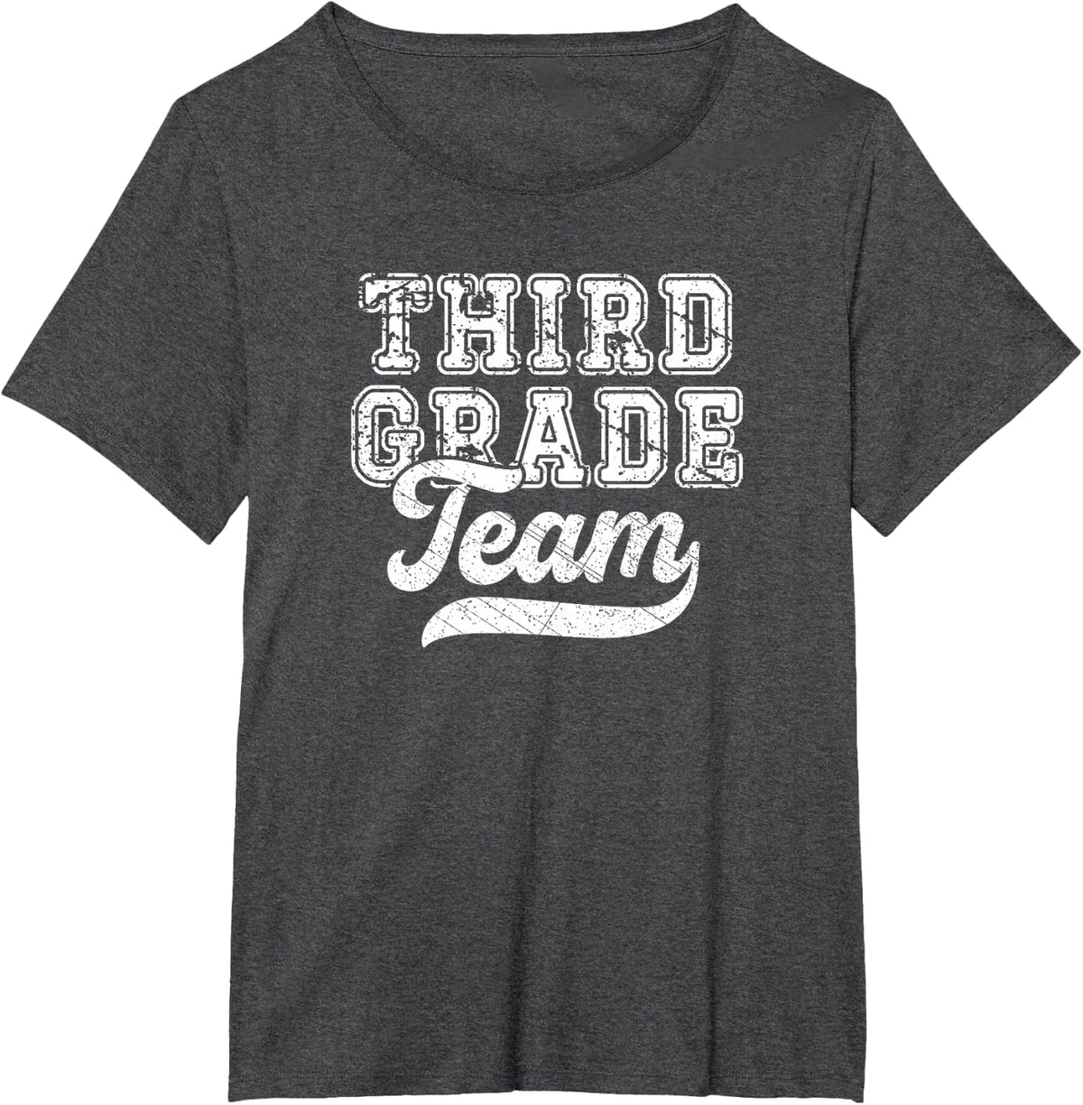 Kids Teacher Third Grade Retro Back To School Team 3rd Grade T-Shirt - Dark Heather Grey
