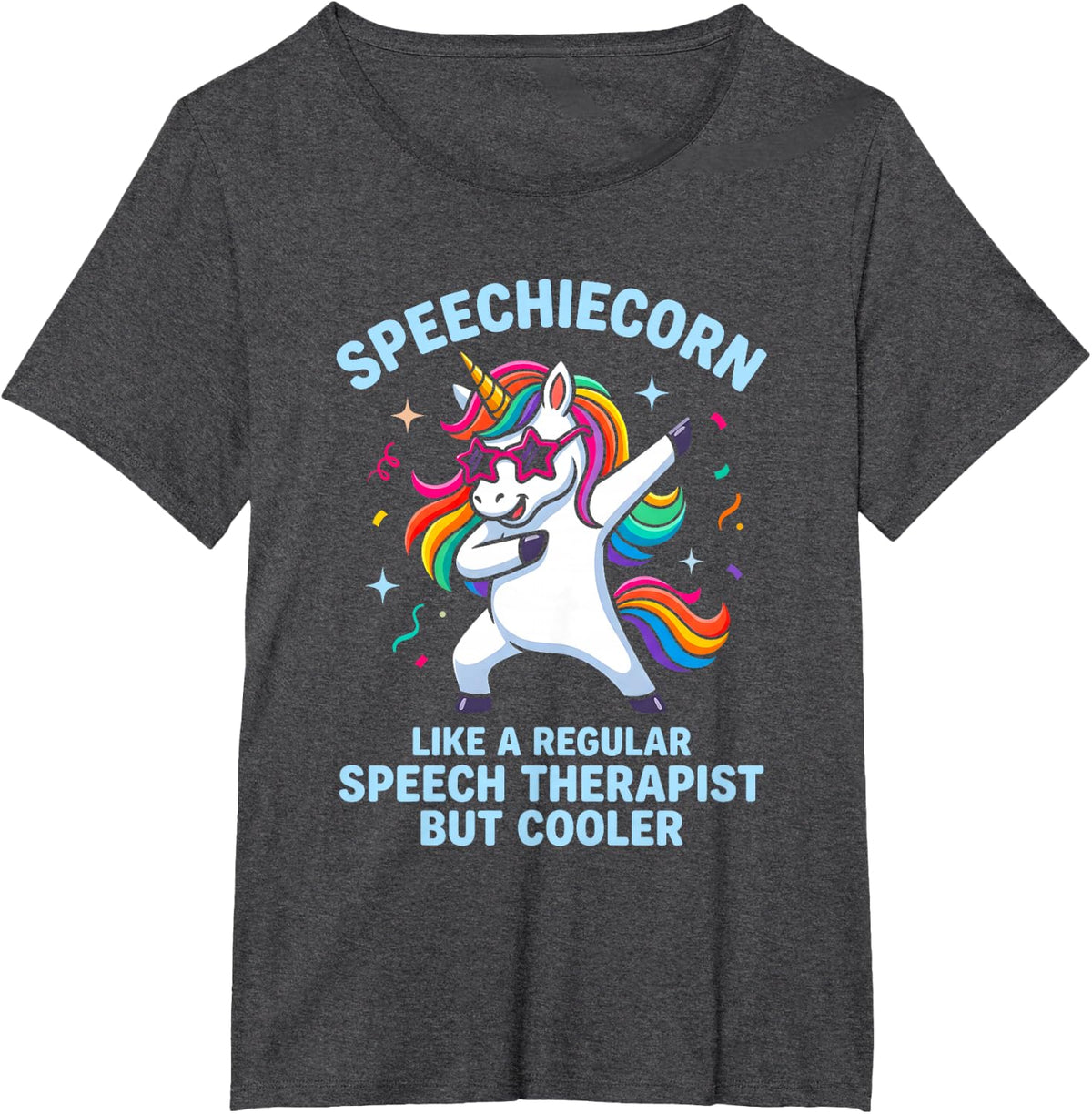 Speechicorn Unicorn Humor for Speech Therapists T-Shirt - Dark Heather Grey