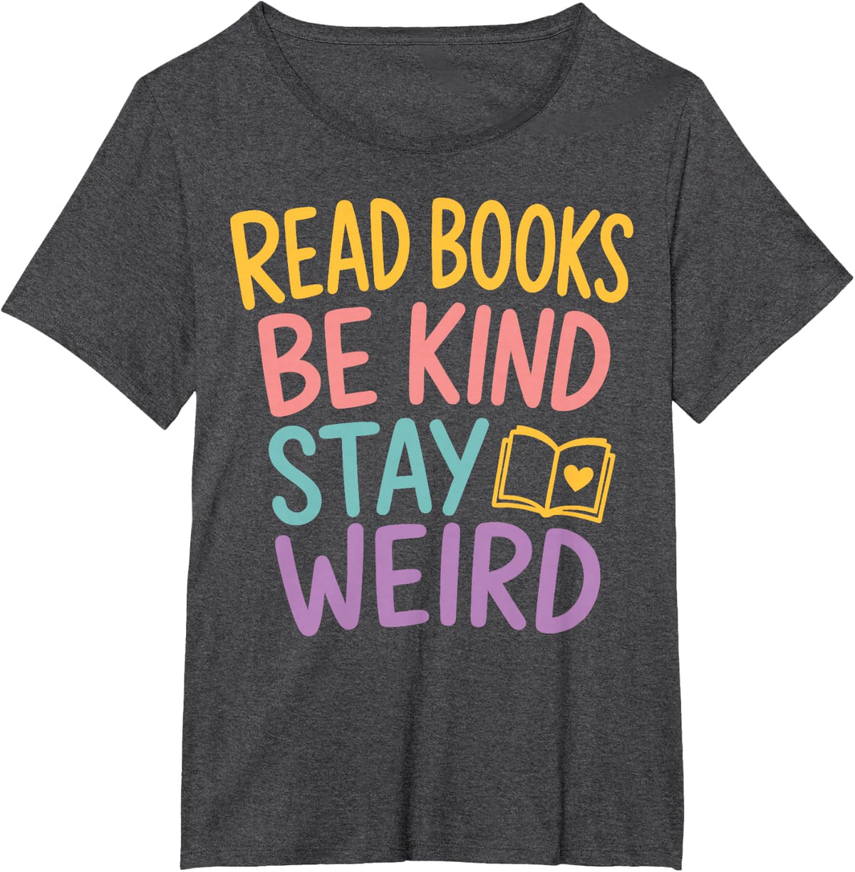 Cute Book Lover Reading T-Shirt - Dark Heather Grey