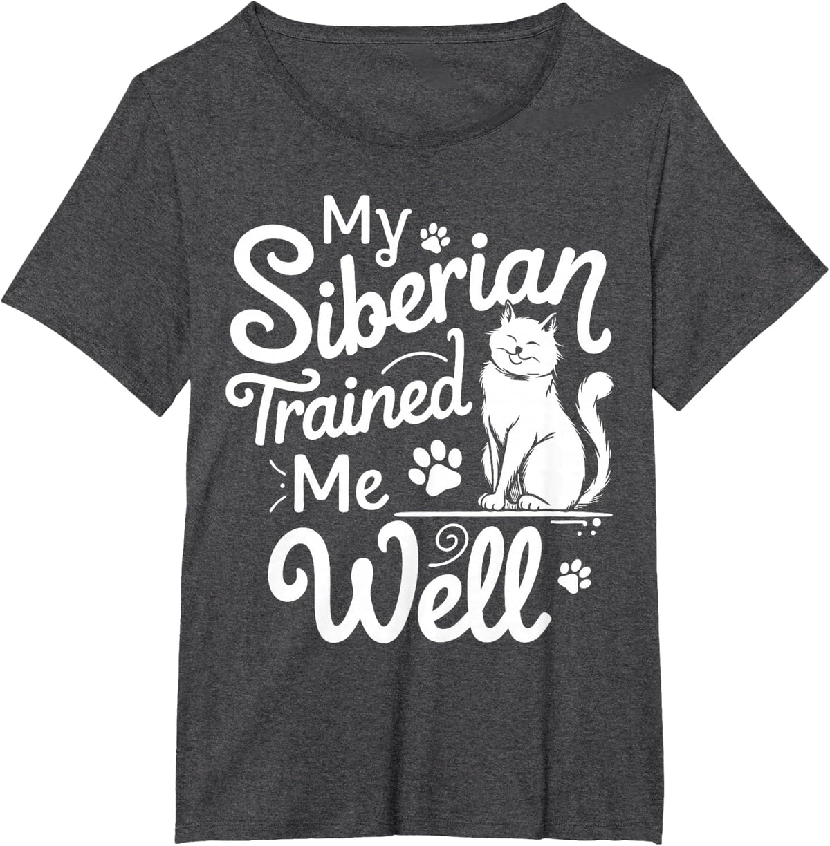 Funny Siberian Cat Owner T-Shirt - Dark Heather Grey