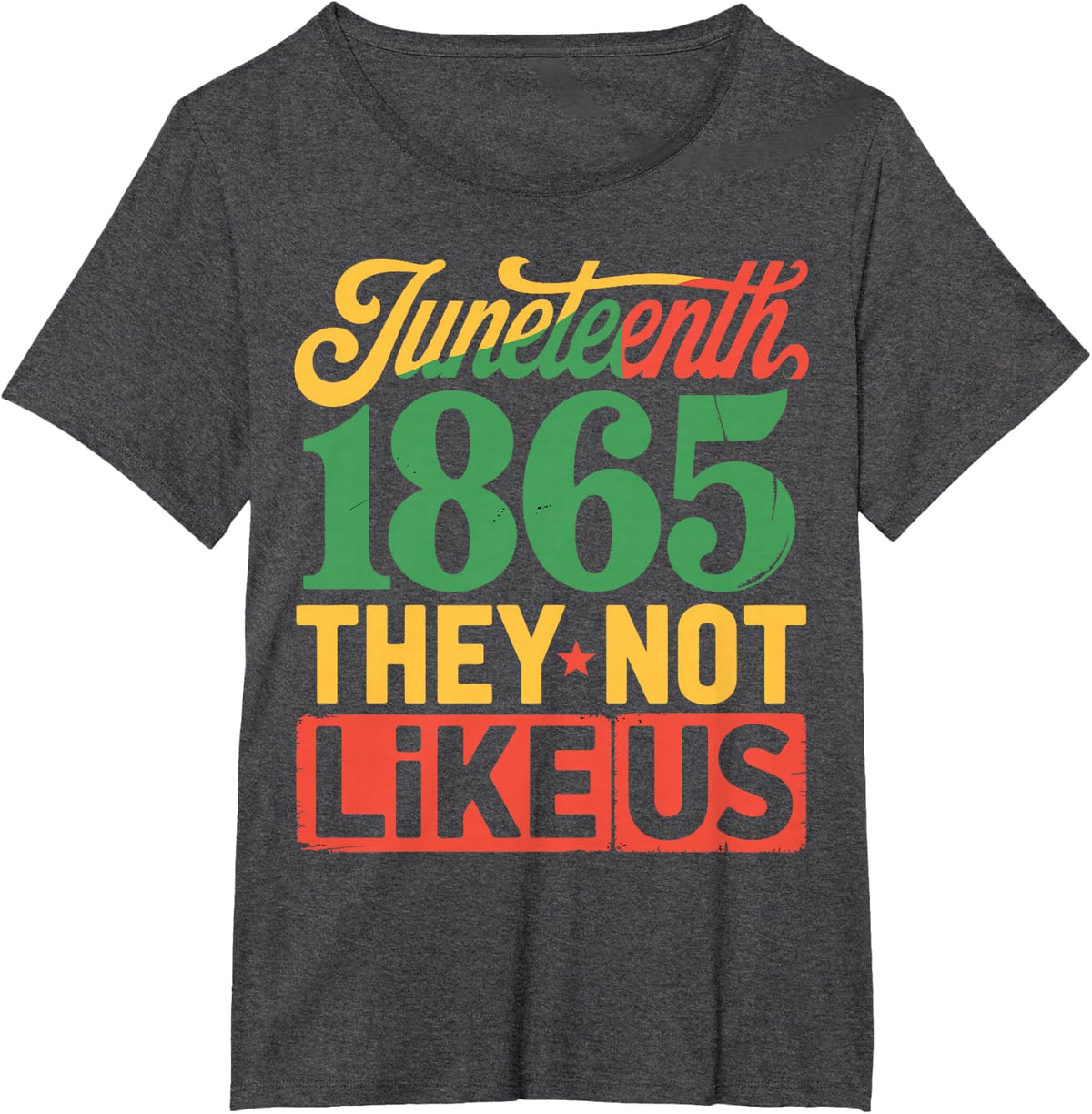 They Don’t Like Us Juneteenth 1865 Black Pride T-Shirt - Dark Heather Grey