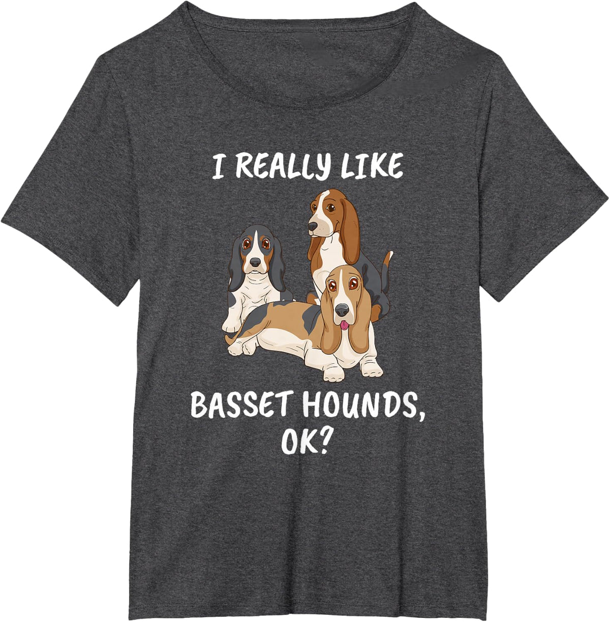 Basset Hounds Gift Women Basset Hound Dog Shirt Men Dog T-Shirt - Dark Heather Grey