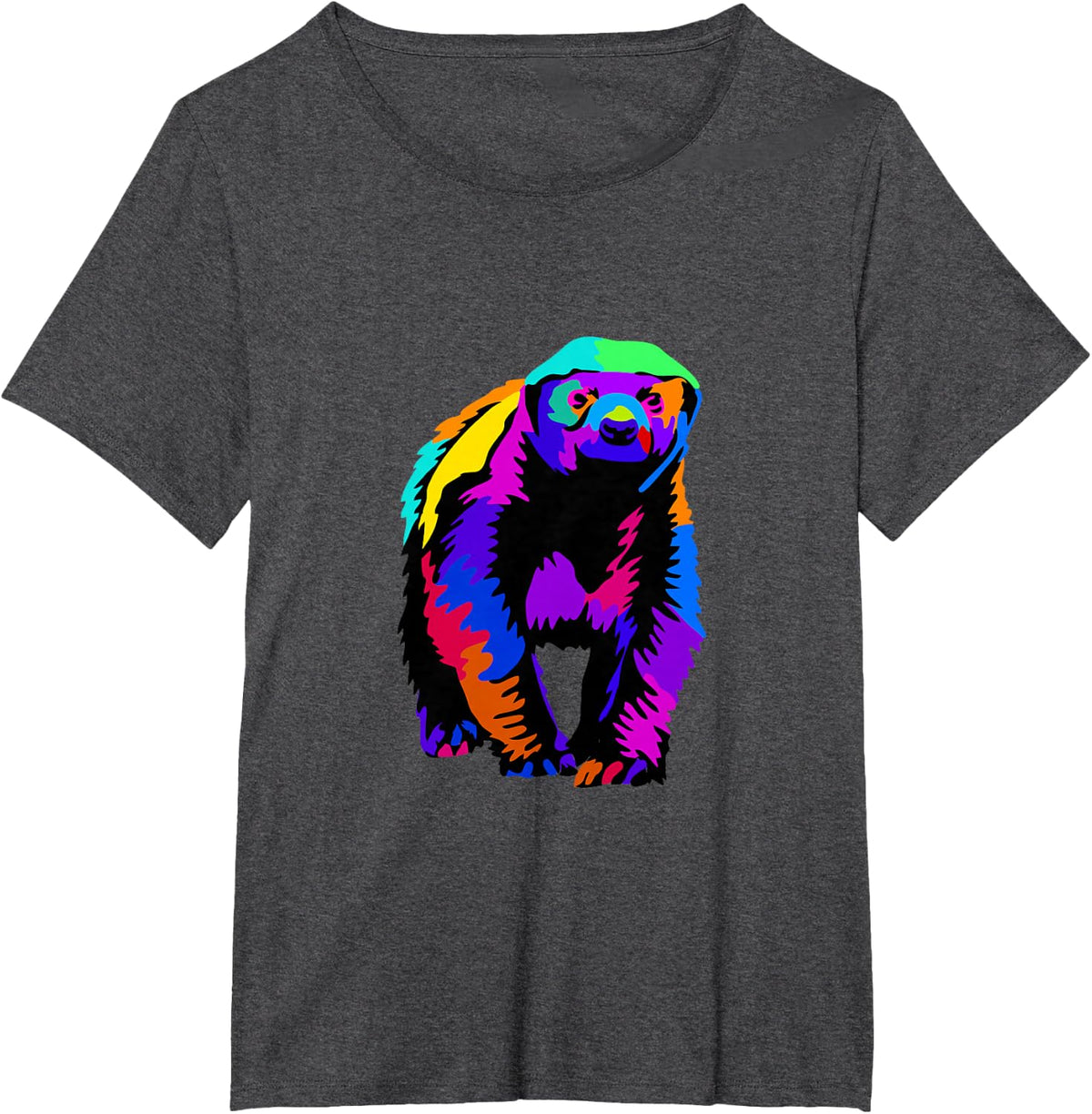 Pop Art Honey Badger Shirt Wild Zoo Animal Lover Zookeeper T-Shirt - Dark Heather Grey
