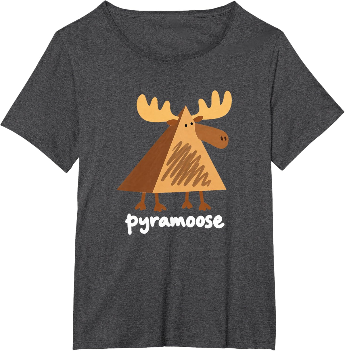 Pyramoose Funny Moose Pyramid Geometry Math Pun T-Shirt - Dark Heather Grey