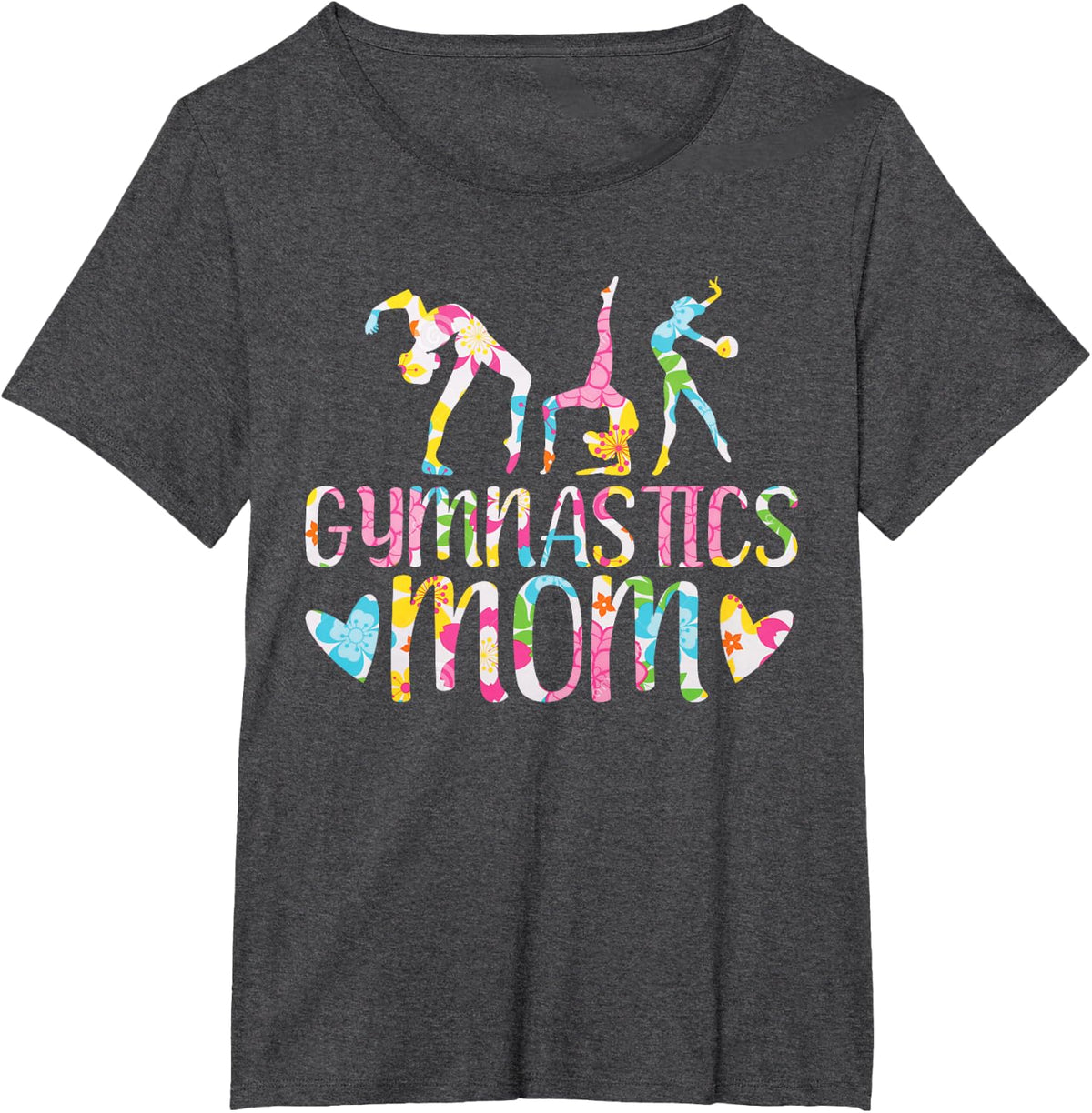 Gymnastics Mom Gymnast, I Love Gymnastics T-Shirt - Dark Heather Grey