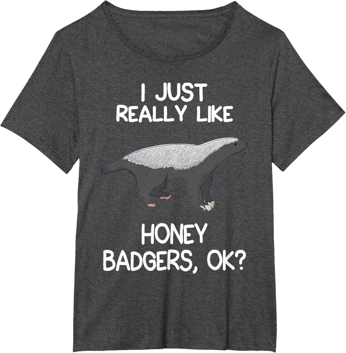 Ich lig einfach Honigdachs Humorous Quote Badger Lover T-Shirt - Dark Heather Grey