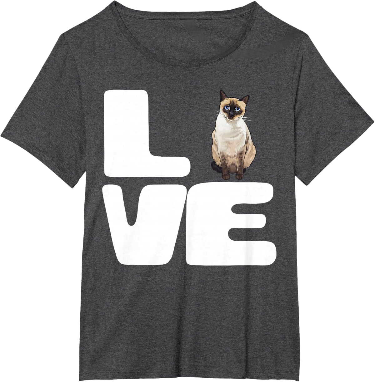 I Love My Siamese Cat Lover Gift T-Shirt - Dark Heather Grey