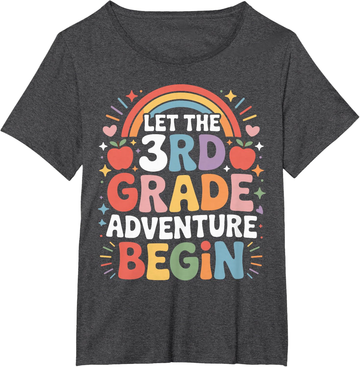 Let The 3rd Grade Adventure Begin Teacher Back To School T-Shirt - Dark Heather Grey