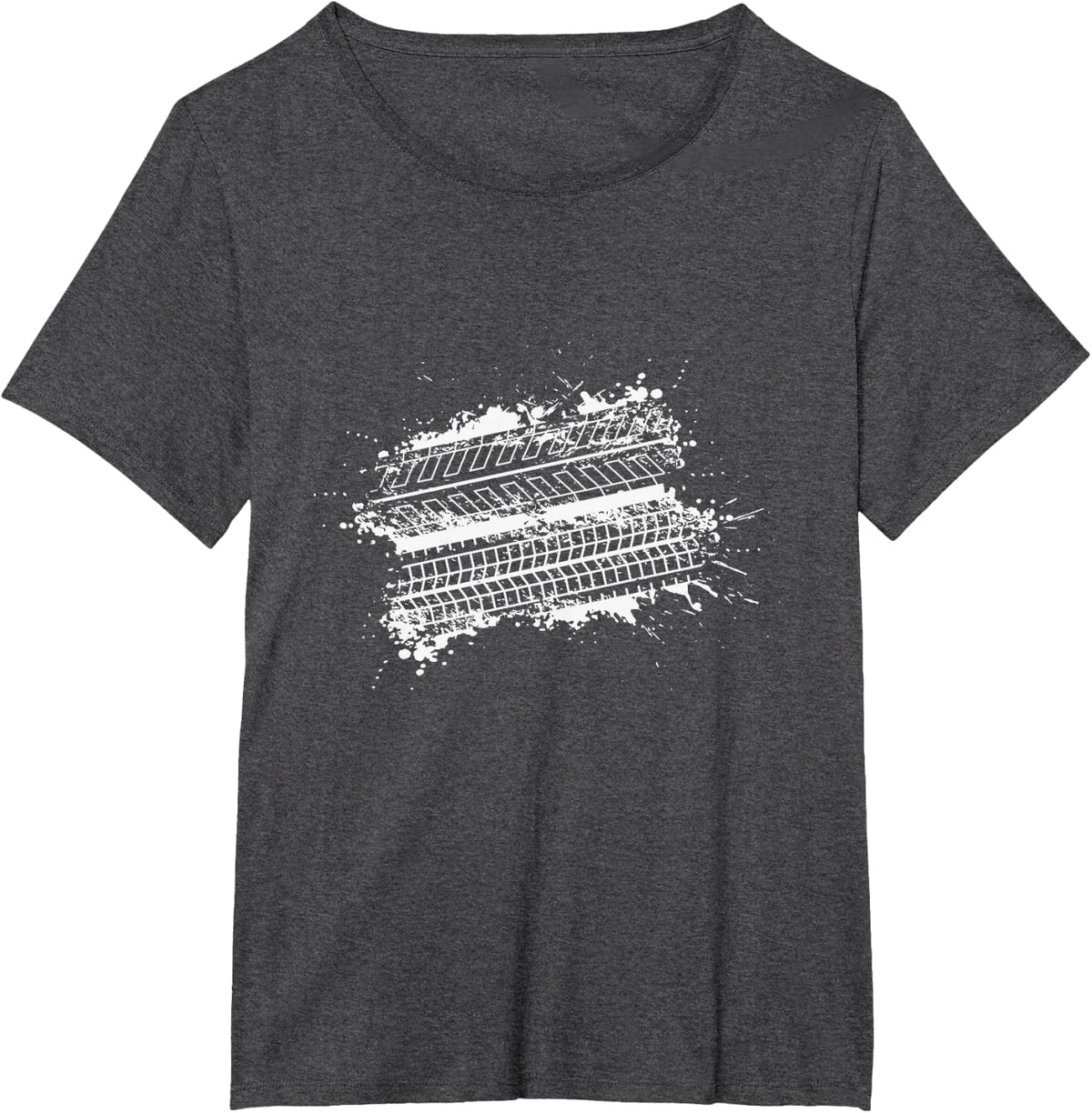 Tire Tracks Tires T-Shirt - Dark Heather Grey