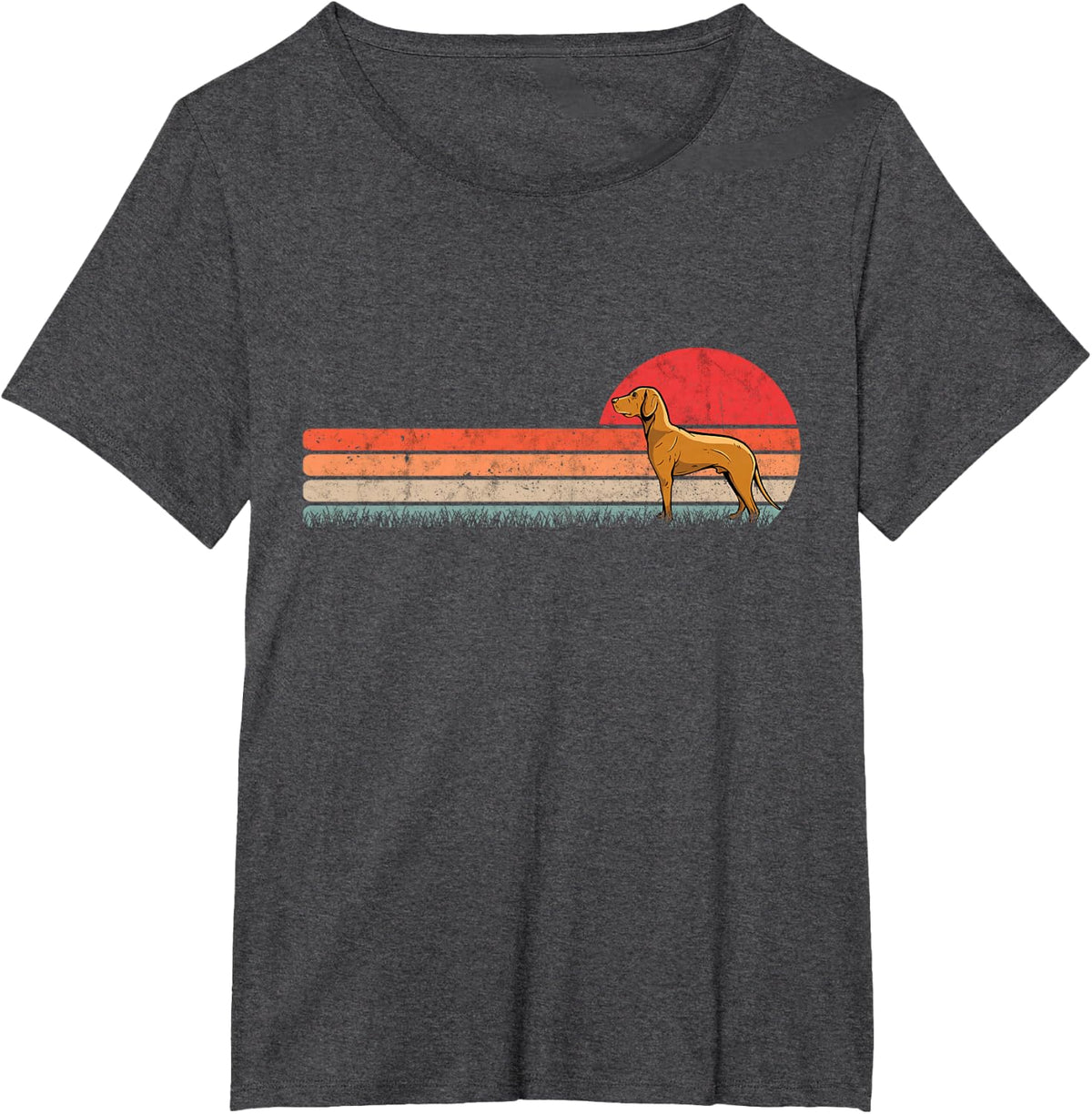 Magyar Vizsla Retro Wirehaired Pointer Vizsla Tees T Shirts - Dark Heather Grey