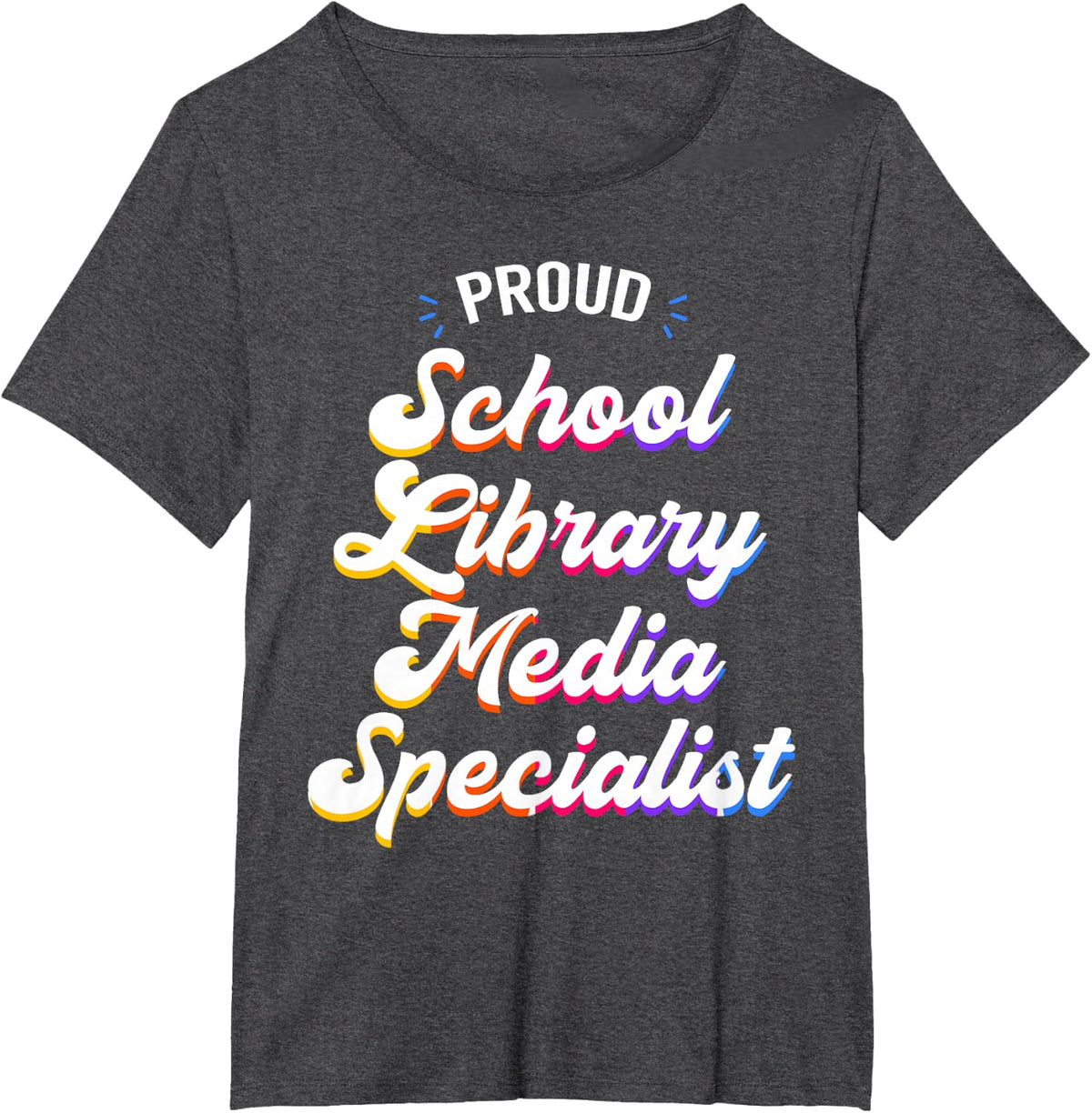 Proud School Library Media Specialist Job librarian T-Shirt - Dark Heather Grey