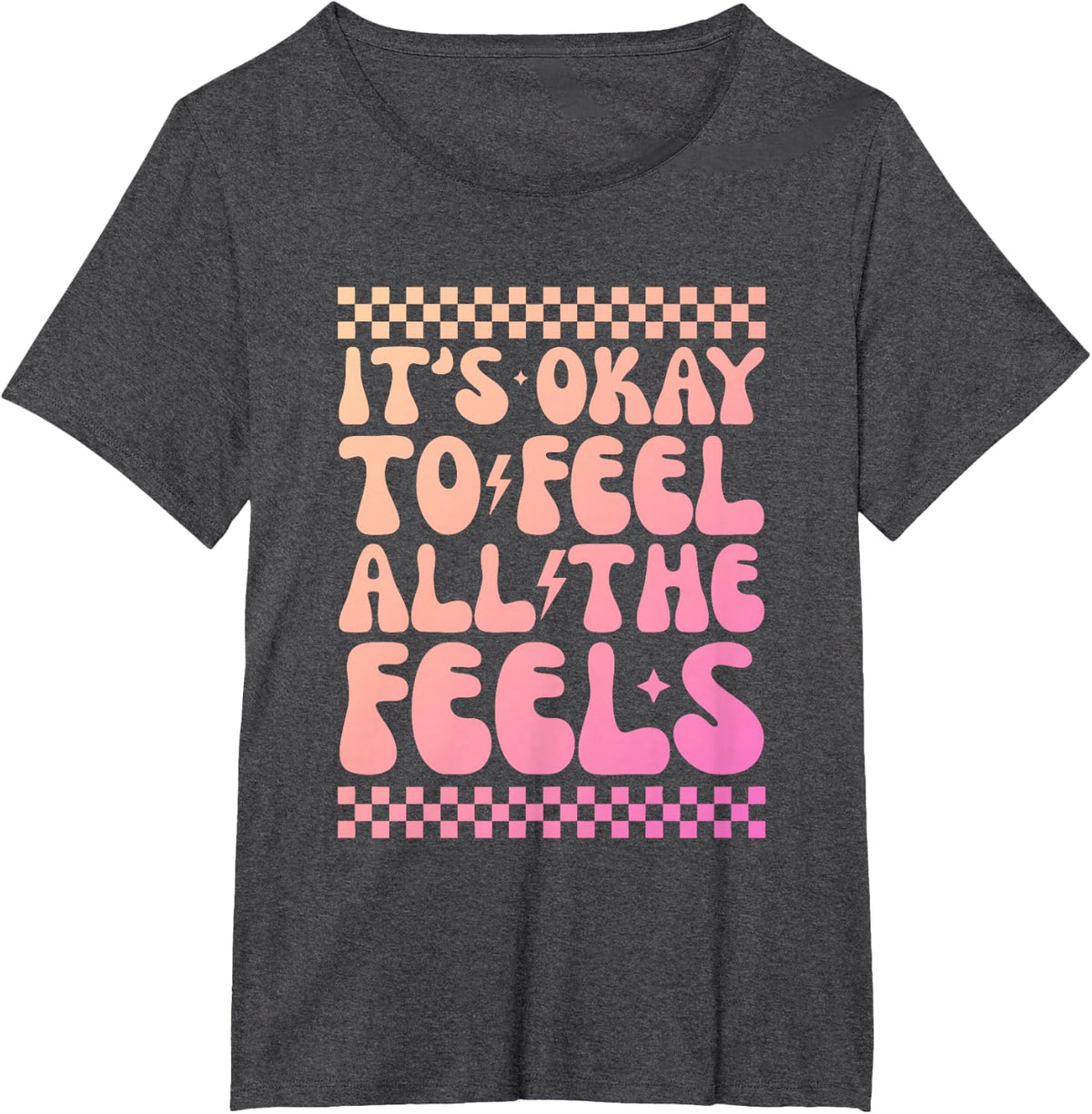 Its Okay To Feel All The Feels Sped Teacher Mental Health T-Shirt - Dark Heather Grey
