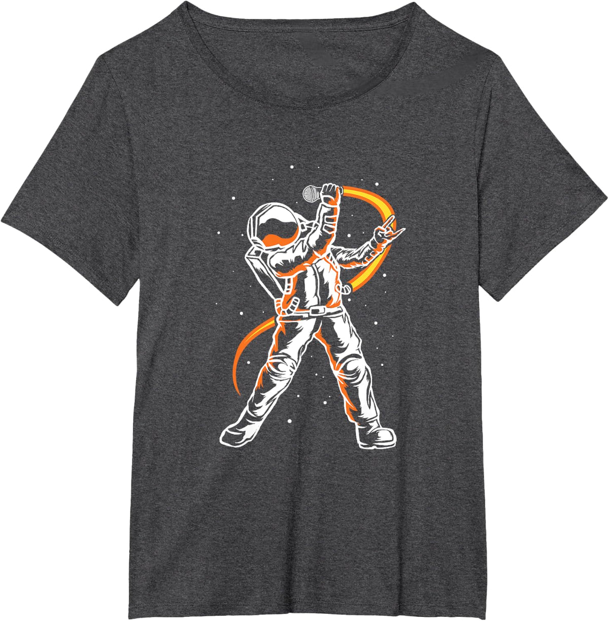 Astronaut In Space Microphone Karaoke Vocal Singing Singer T-Shirt - Dark Heather Grey