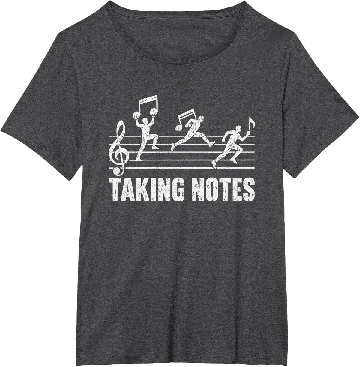 Taking Notes -Funny Sheet Music Teacher Music Lover Musician T-Shirt - Dark Heather Grey