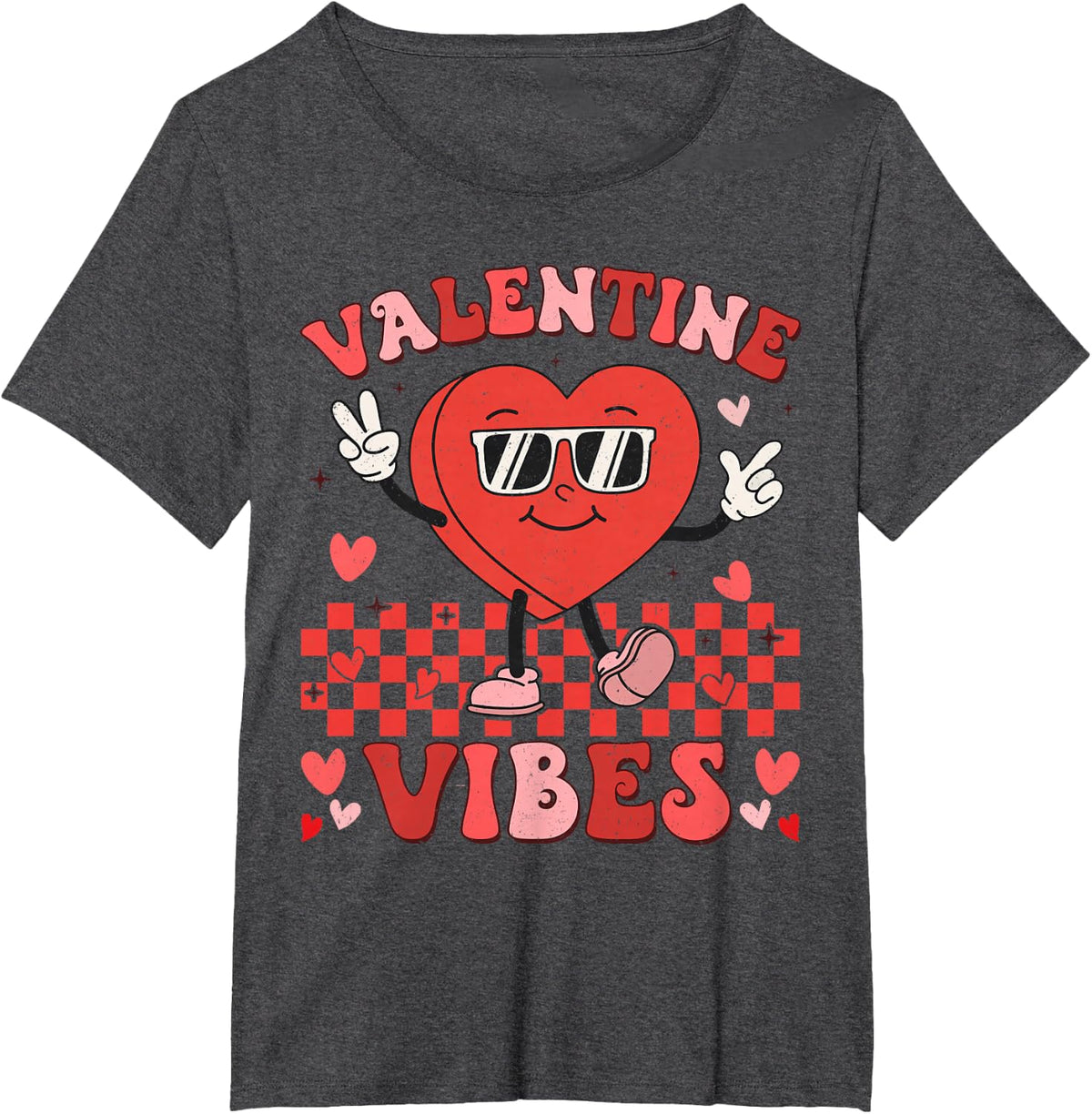 Groovy Valentines Day Shirts For Girl Women Kids Boy Toddler T-Shirt - Dark Heather Grey